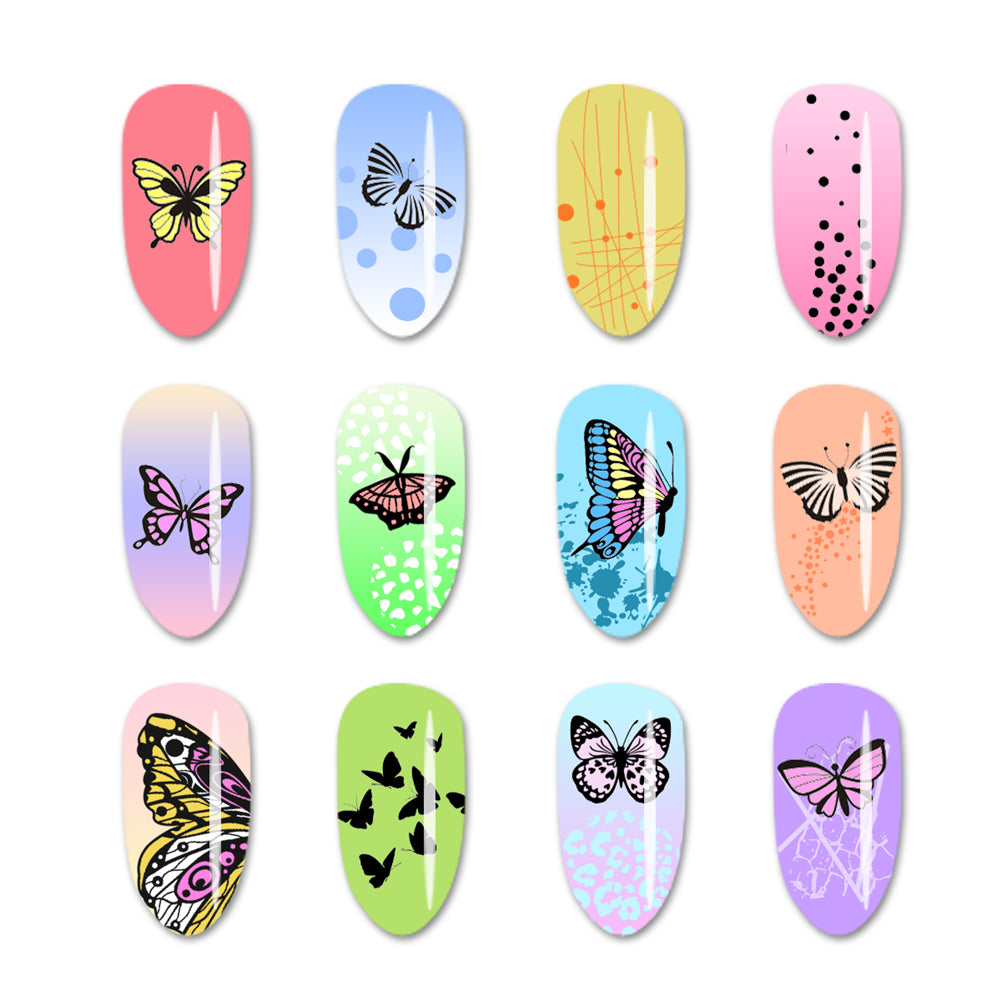 Nail Art Stamping Plate Template Butterfly Design Manicure | Animals XL-008  6*12cm