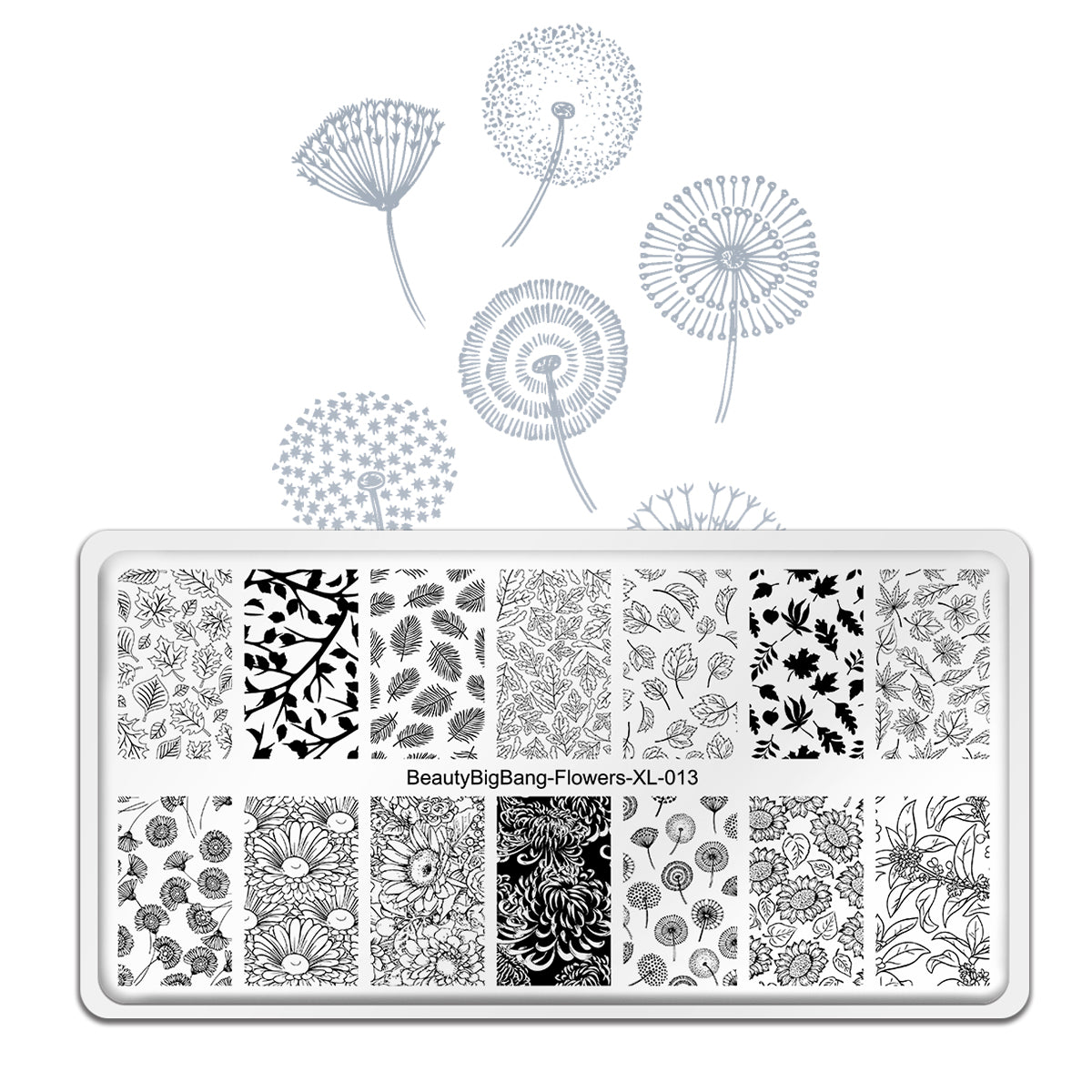 Nail art Stamping Plate Template Manicure Flower Halloween Autumn Maple Leafs Plants BeautyBigBang-Flowers-XL-013