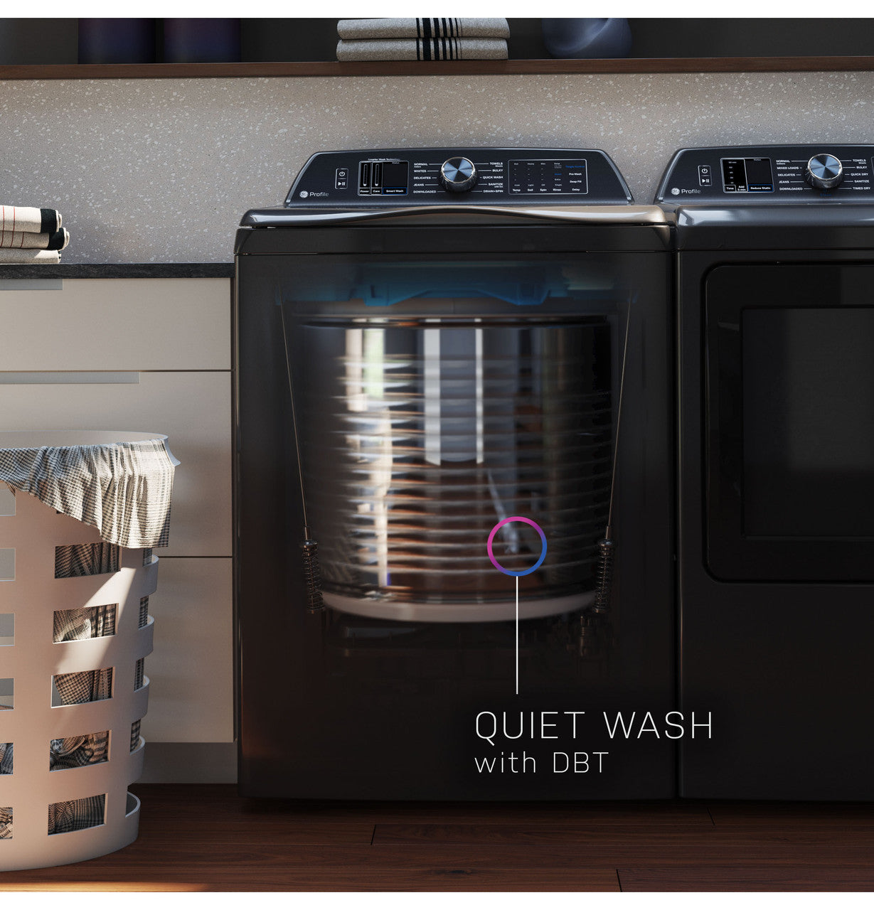 GE Profile? 5.4 cu. ft. Capacity Washer with Smarter Wash Technology and FlexDispense?