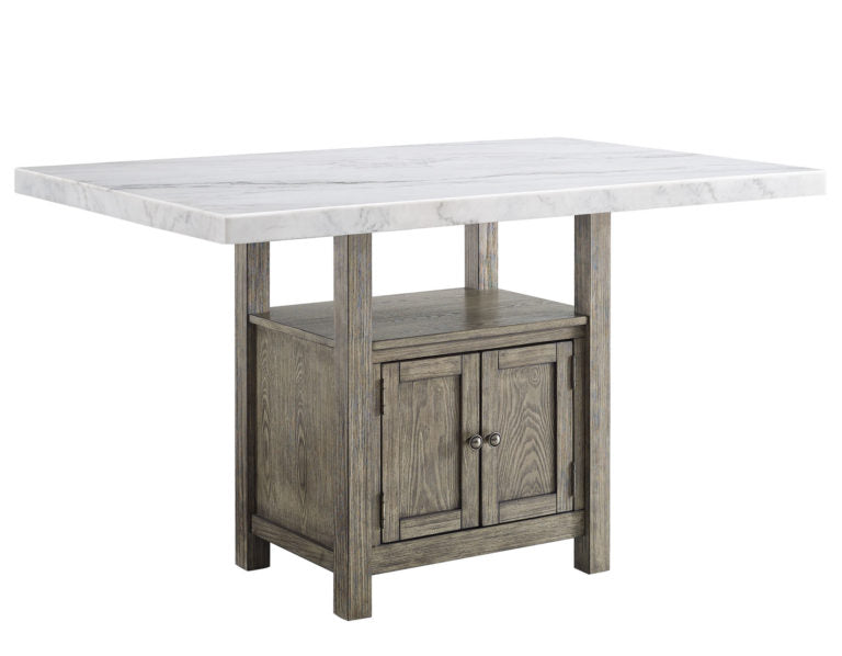 Grayson White Marble Counter Storage Table