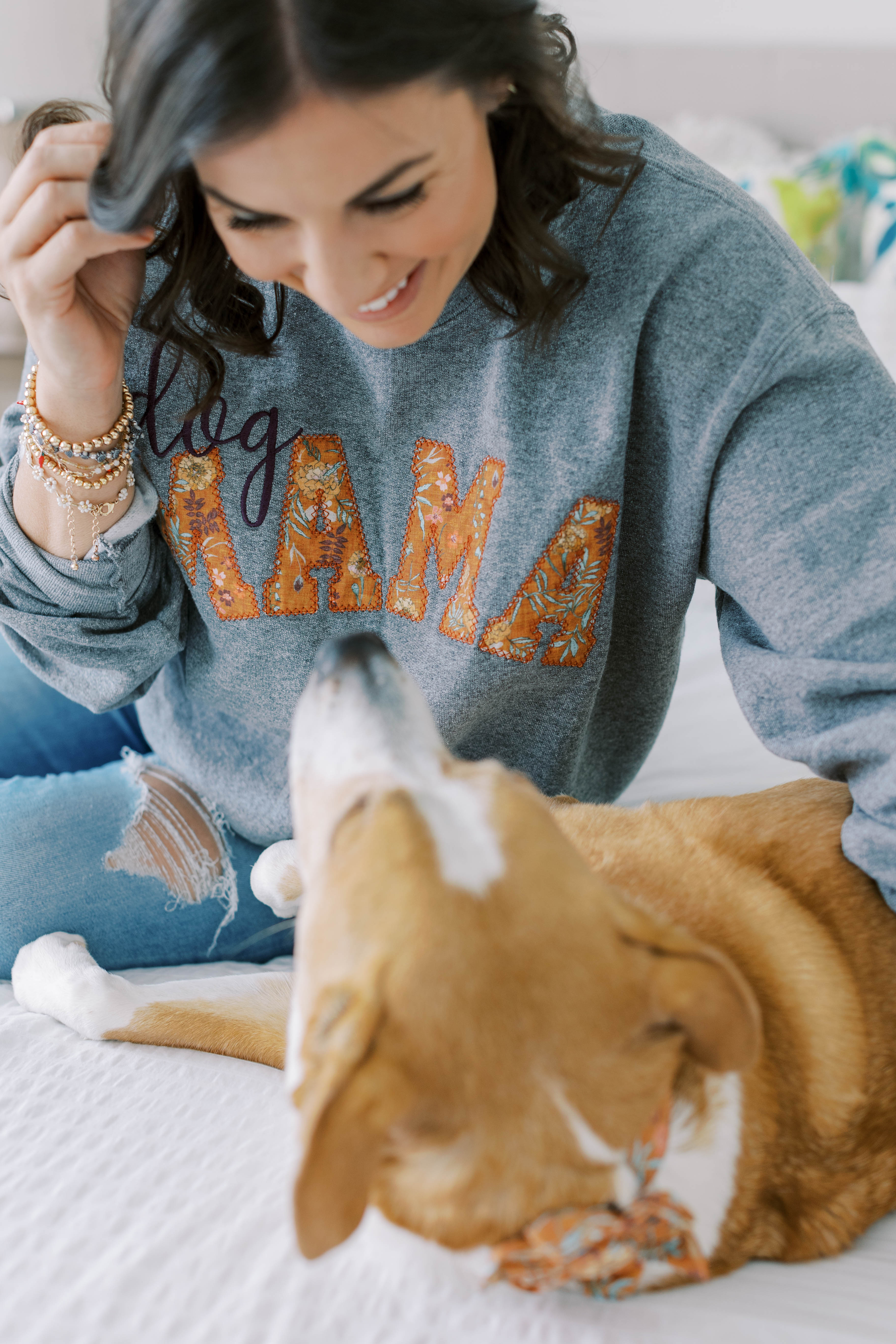 Fall Rustic Floral Dog Mom Sweatshirt | Personalized Mama Sweatshirt | Duke & Fox?