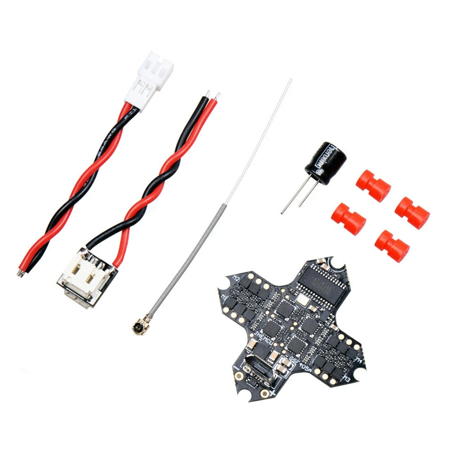 JHEMCU GSF405A-BMI 4-in-1 F4 Flight Controller AIO 1-2S ESC 5A Built-In ELRS Receiver 2.4GHz