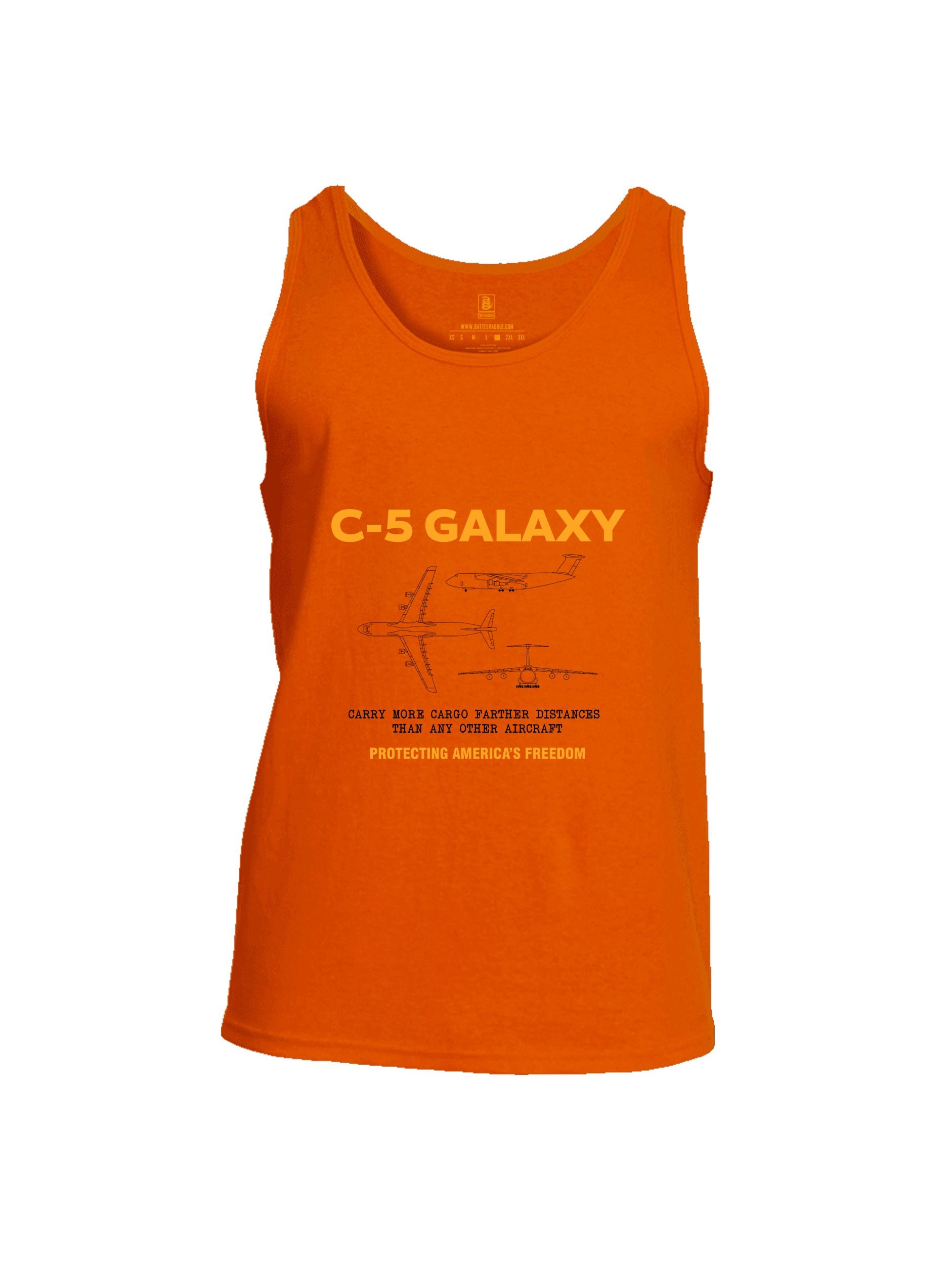 Battleraddle C-5 Galaxy Orange Sleeves Men Cotton Cotton Tank Top