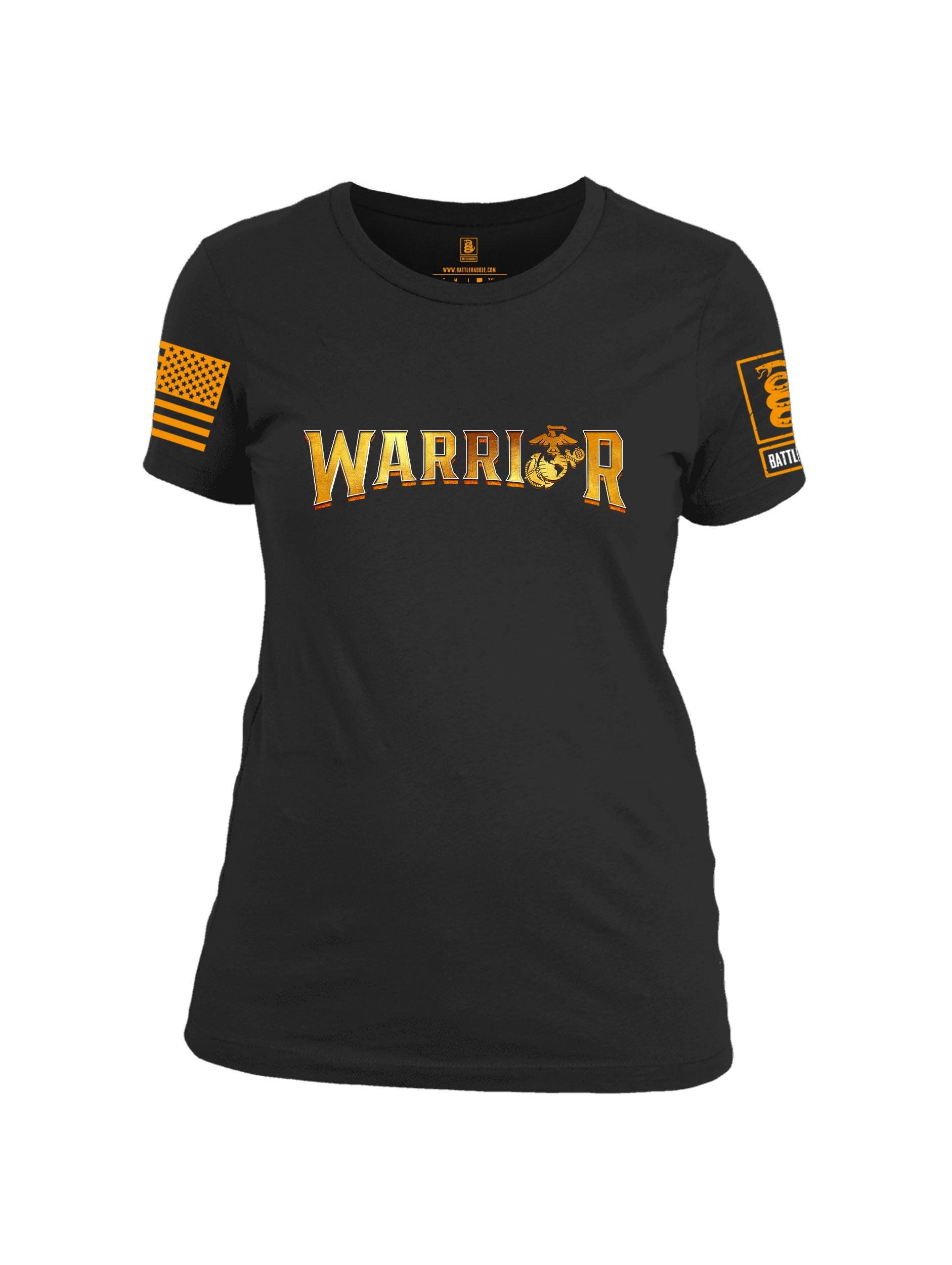 Battleraddle Warrior Orange Sleeves Women Cotton Crew Neck T-Shirt