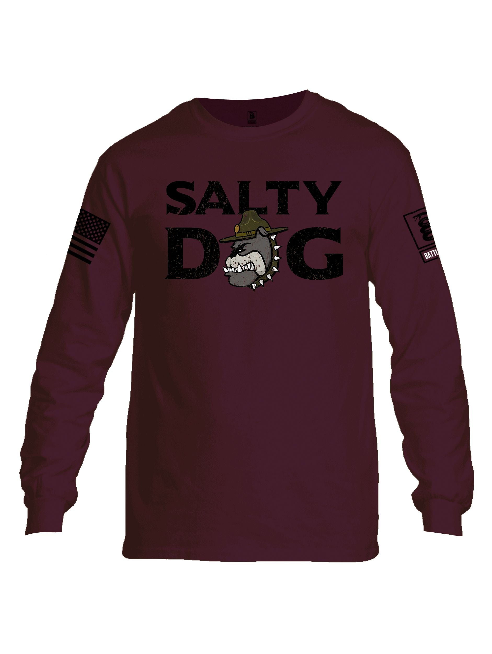 Battleraddle Salty Dog  Black Sleeves Men Cotton Crew Neck Long Sleeve T Shirt