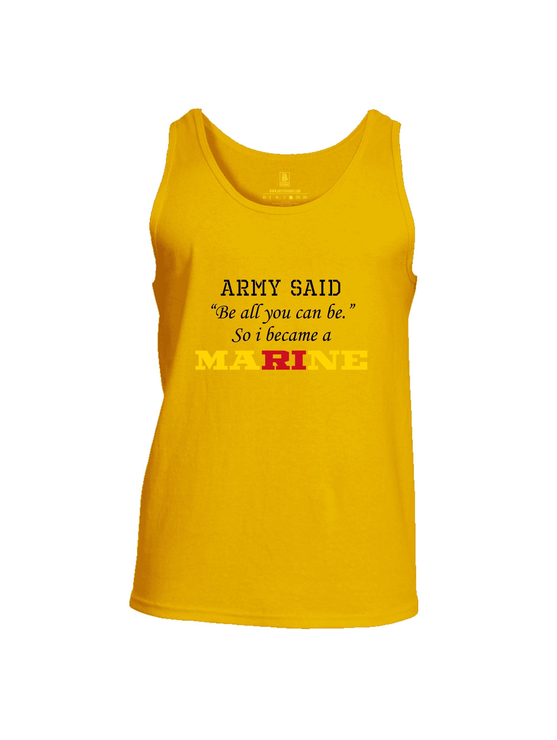 Battleraddle Army Said   Yellow Sleeves Men Cotton Cotton Tank Top