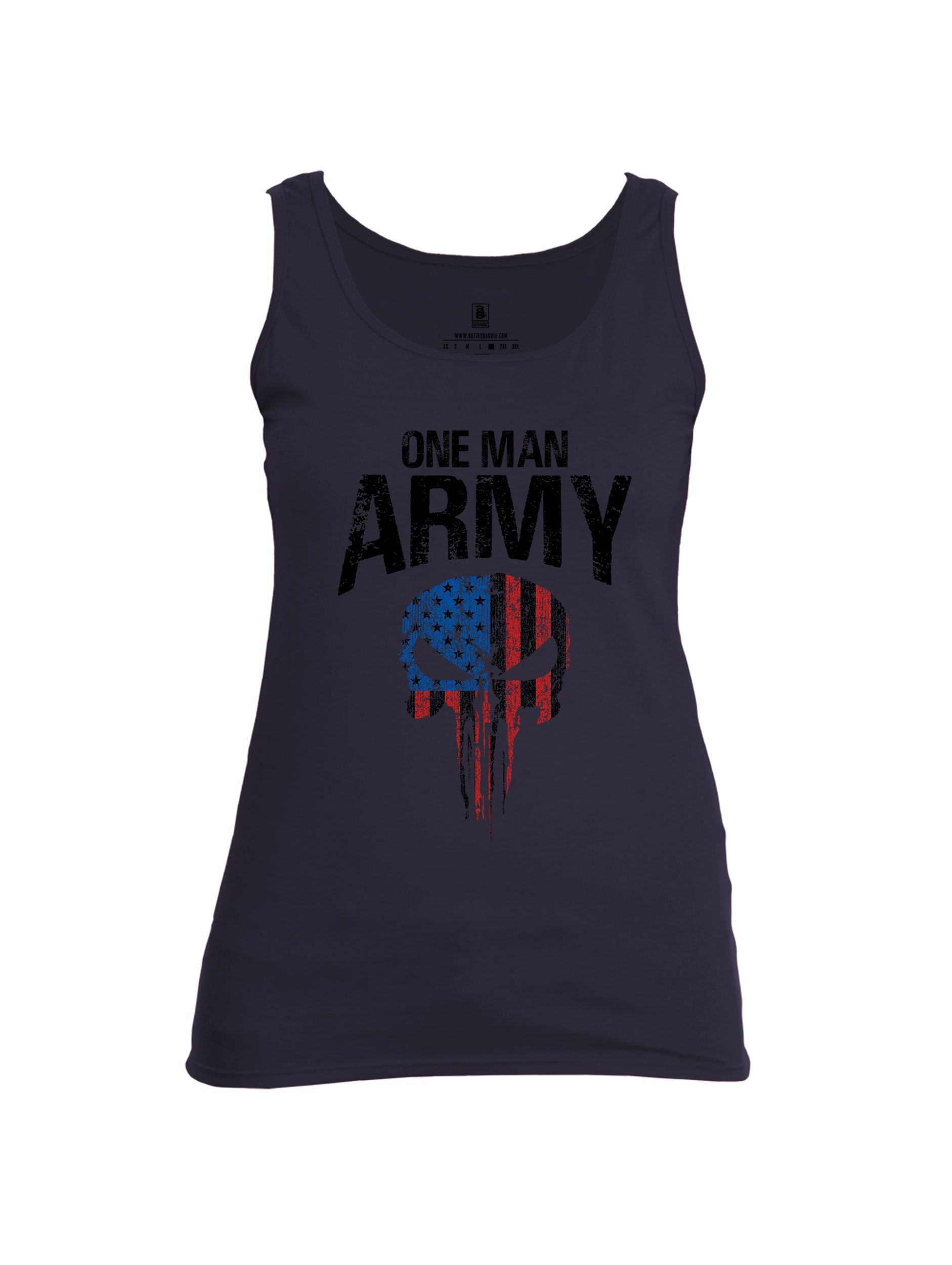 Battleraddle One Man Army  Black Sleeves Women Cotton Cotton Tank Top