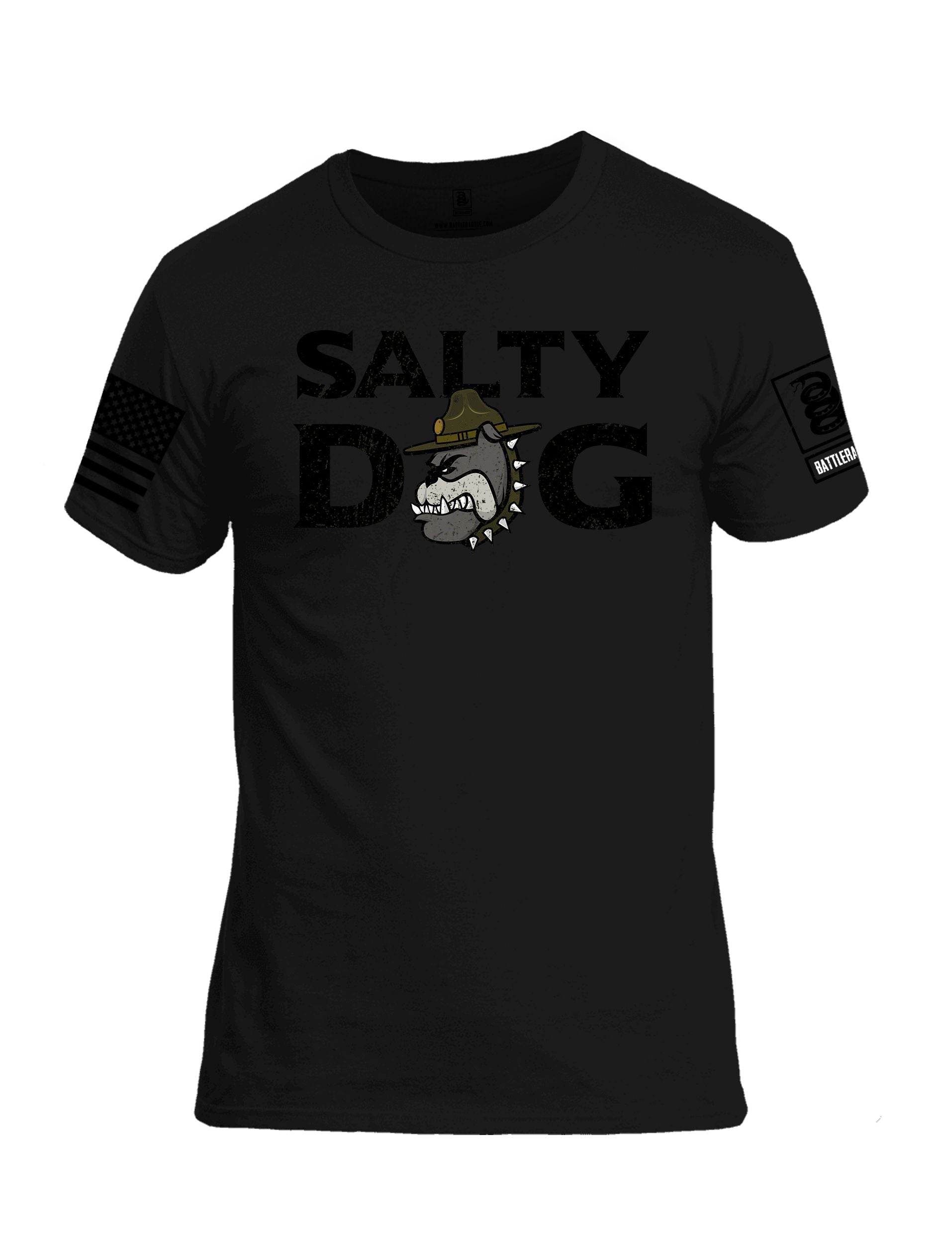 Battleraddle Salty Dog  Black Sleeves Men Cotton Crew Neck T-Shirt