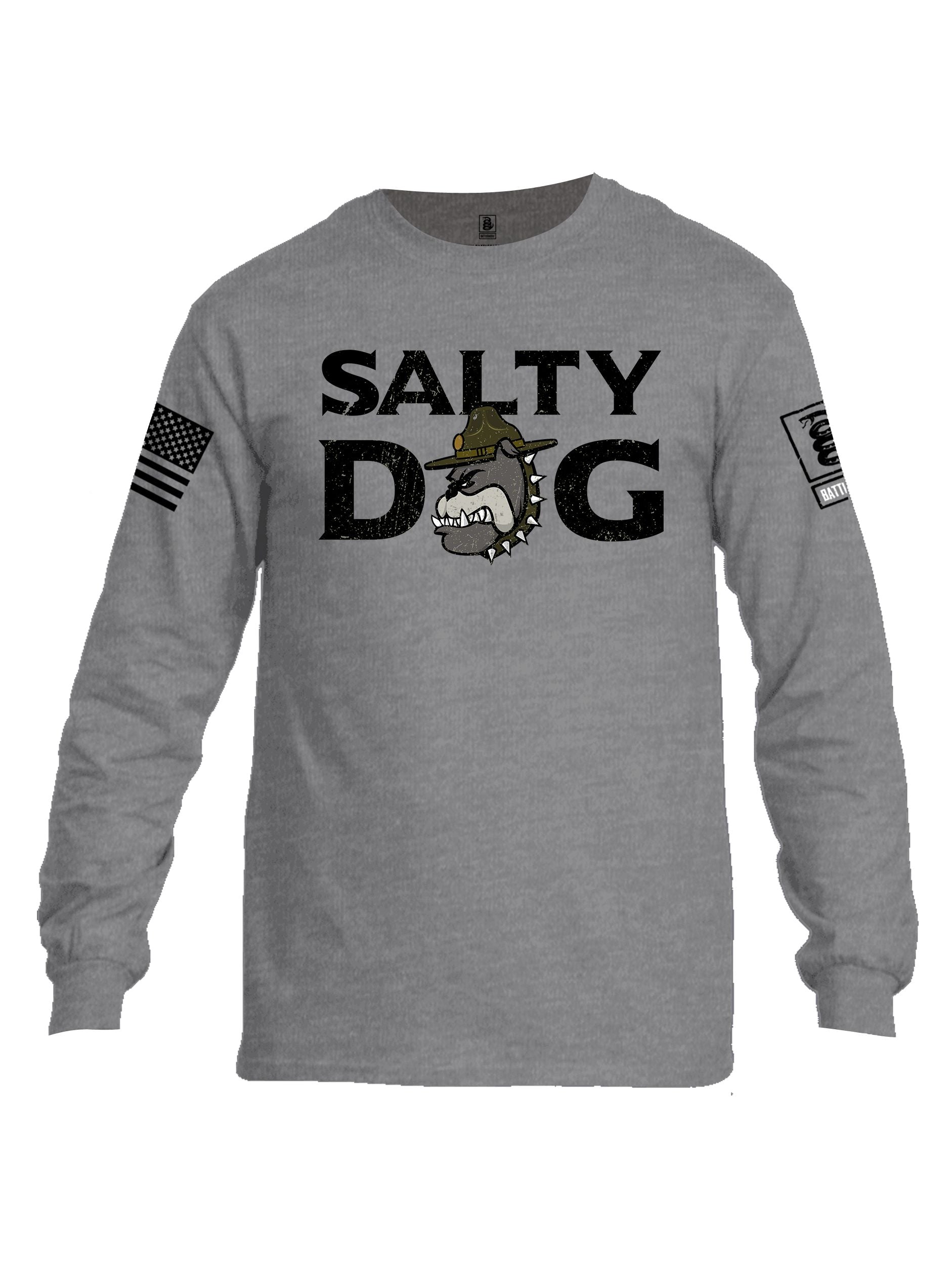 Battleraddle Salty Dog  Black Sleeves Men Cotton Crew Neck Long Sleeve T Shirt