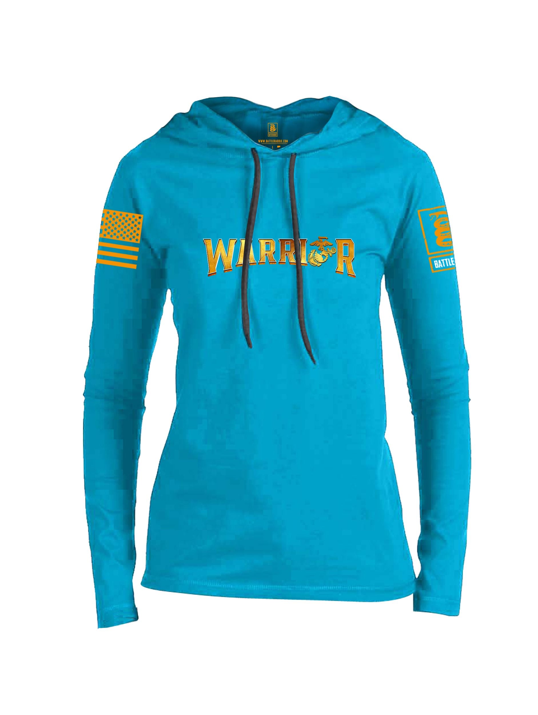 Battleraddle Warrior Orange Sleeves Women Cotton Thin Cotton Lightweight Hoodie