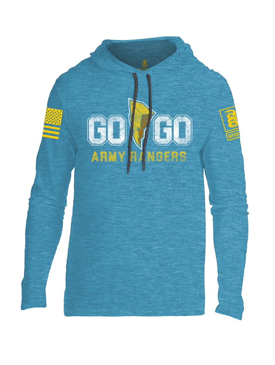 Battleraddle Go Go Army Rangers Yellow Sleeve Print Mens Thin Cotton Lightweight Hoodie