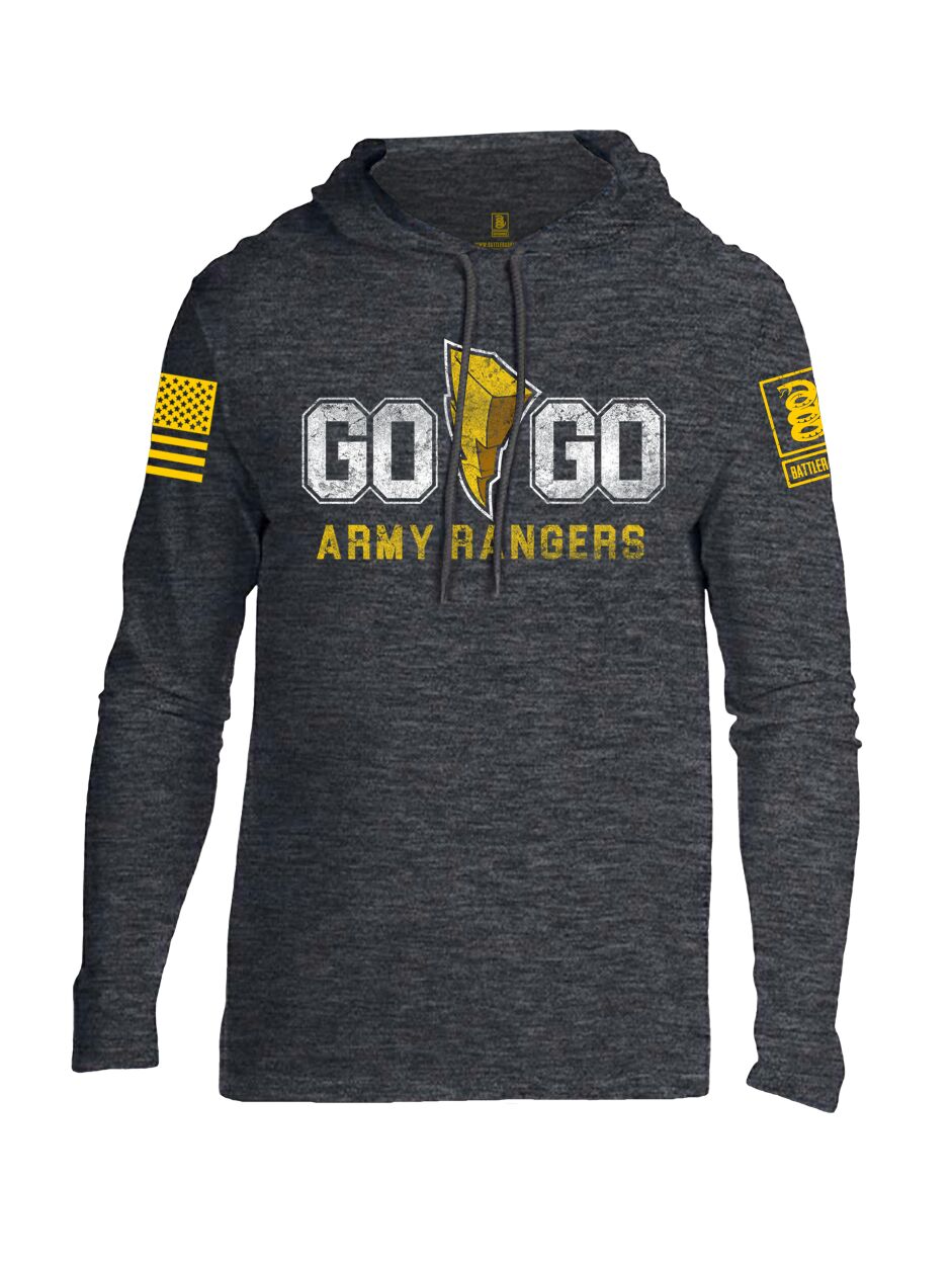 Battleraddle Go Go Army Rangers Yellow Sleeve Print Mens Thin Cotton Lightweight Hoodie