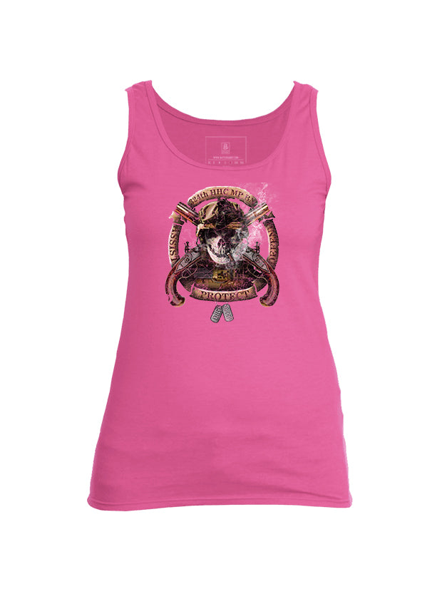 Battleraddle 324th HHC MP BN Assist Defend Protect Womens Cotton Tank Top