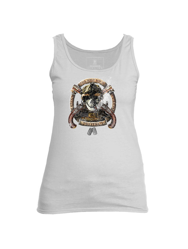 Battleraddle 324th HHC MP BN Assist Defend Protect Womens Cotton Tank Top