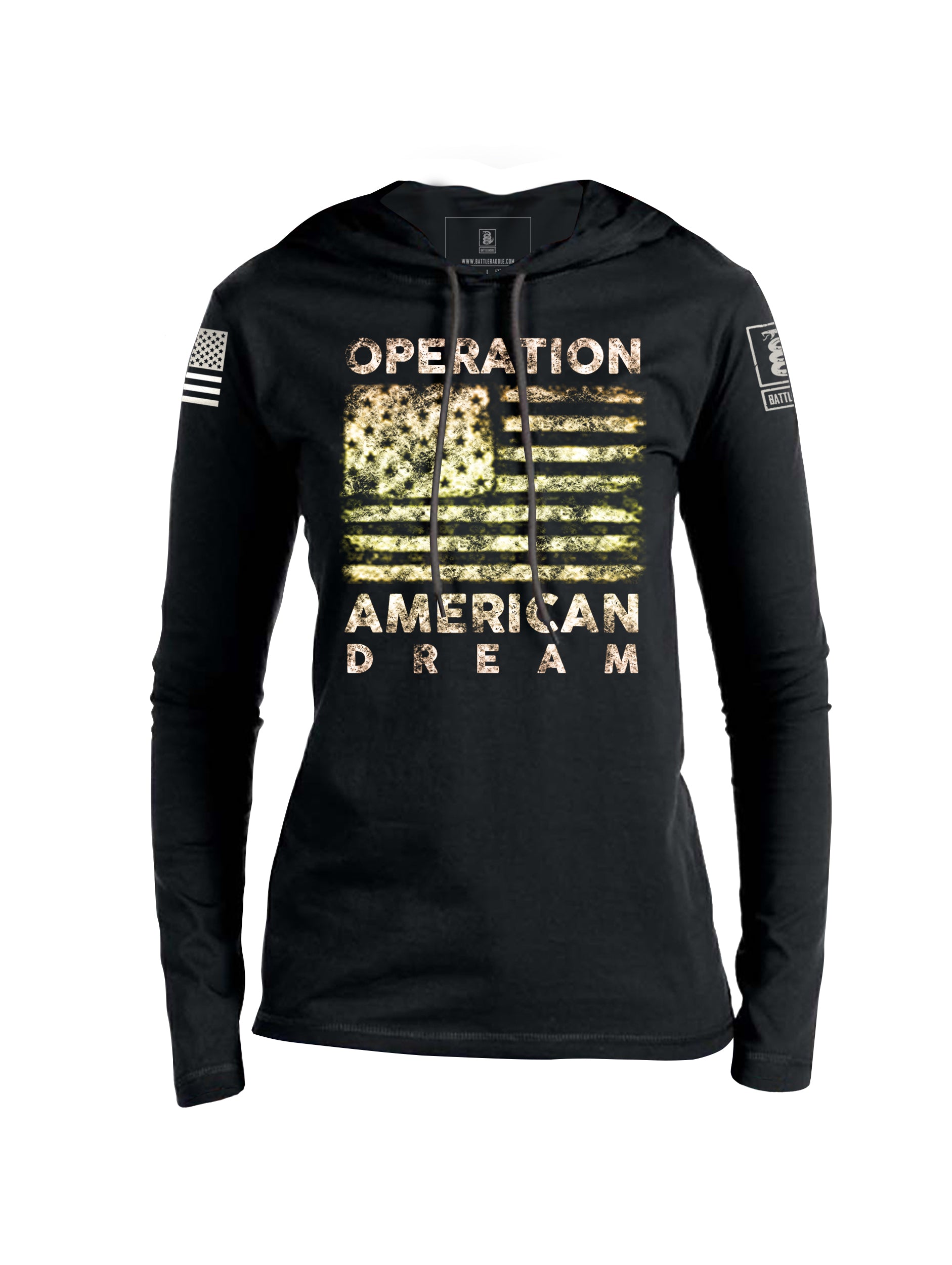 Battleraddle Operation American Dream Womens Cotton Thin Lightweight Hoodie