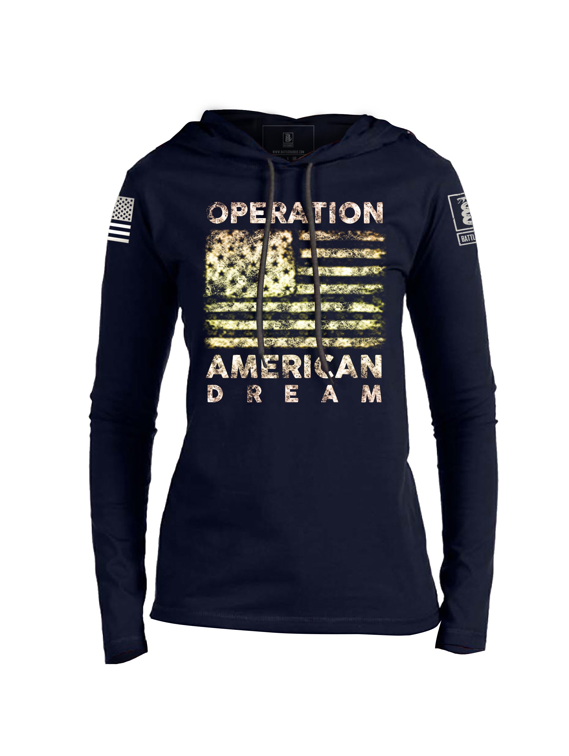 Battleraddle Operation American Dream Womens Cotton Thin Lightweight Hoodie