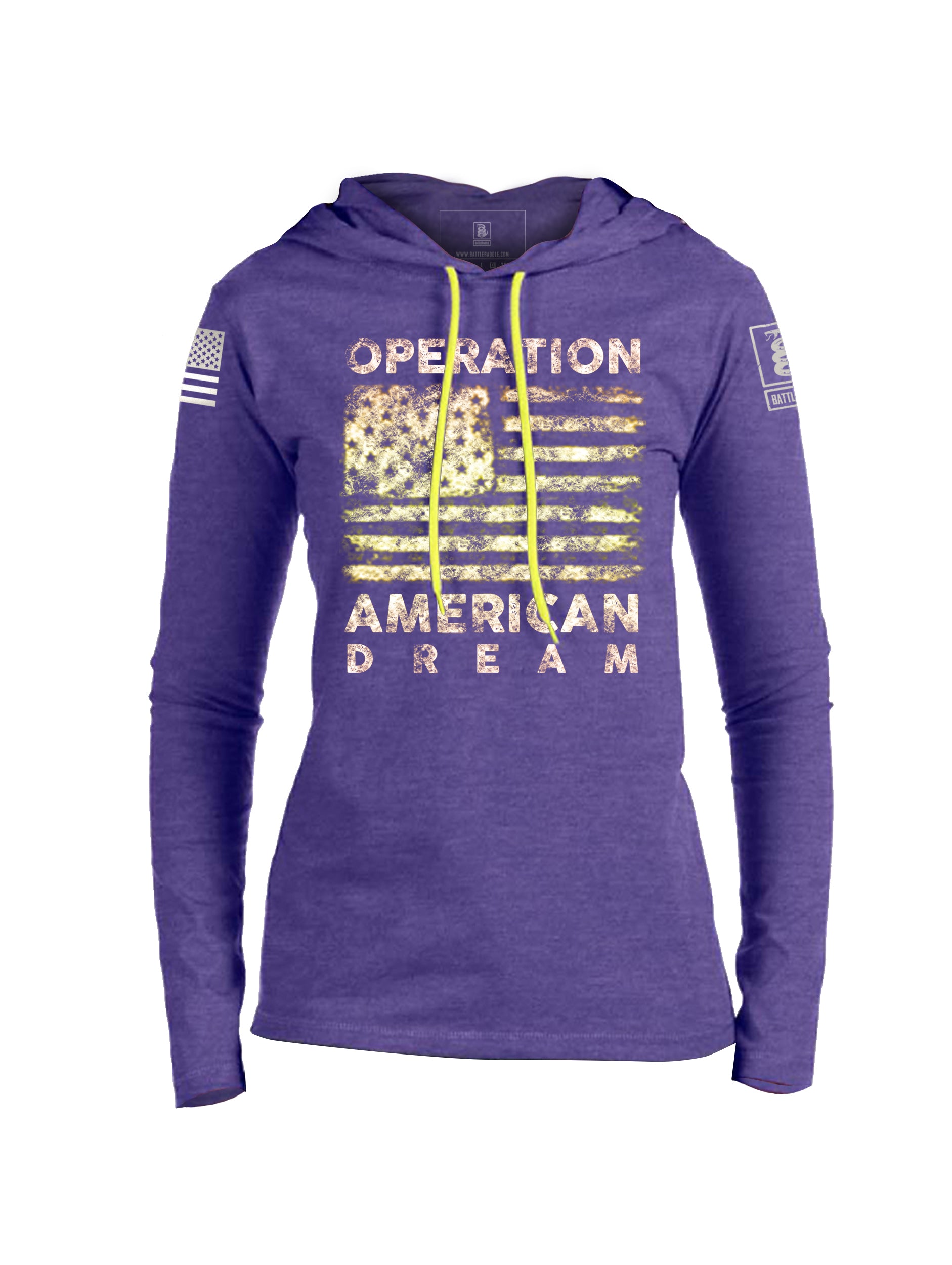 Battleraddle Operation American Dream Womens Cotton Thin Lightweight Hoodie