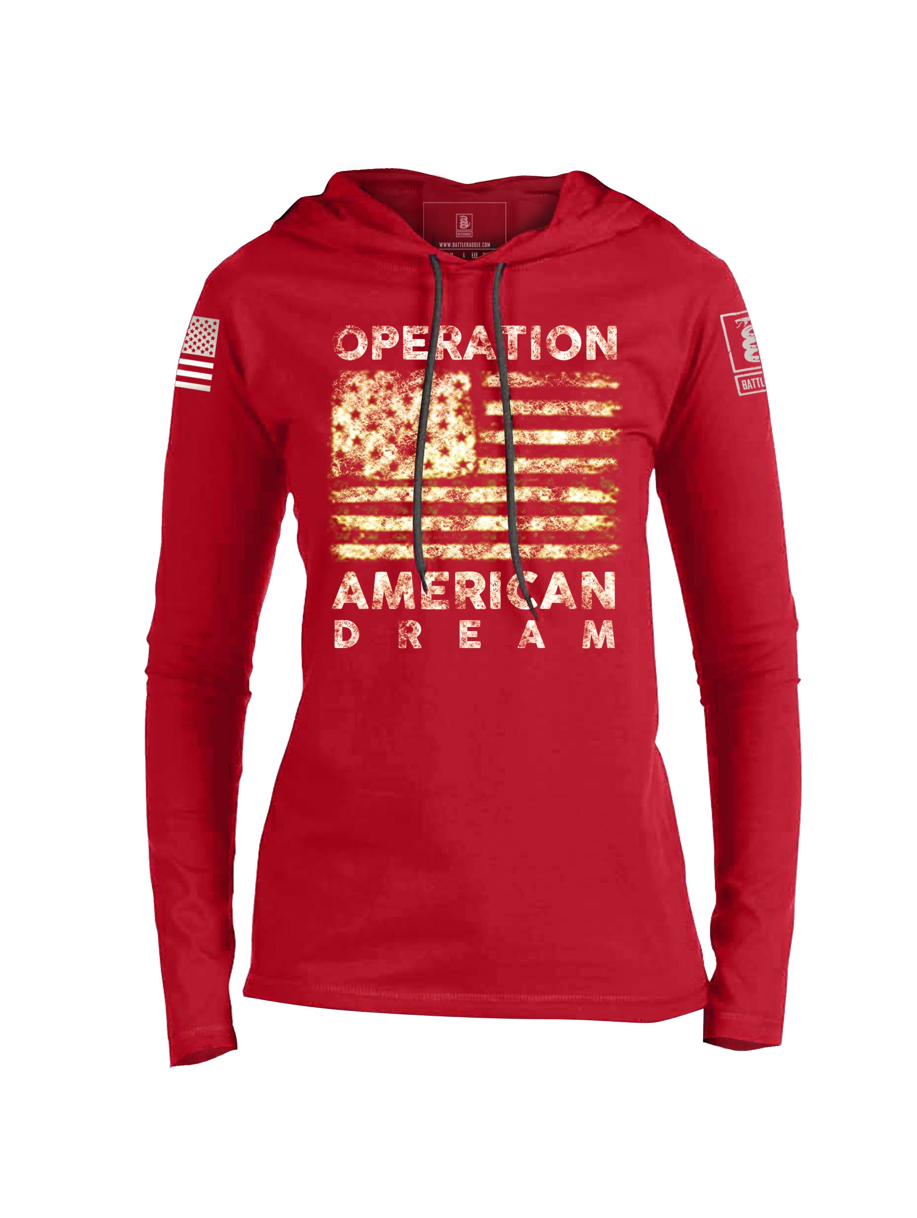 Battleraddle Operation American Dream Womens Cotton Thin Lightweight Hoodie