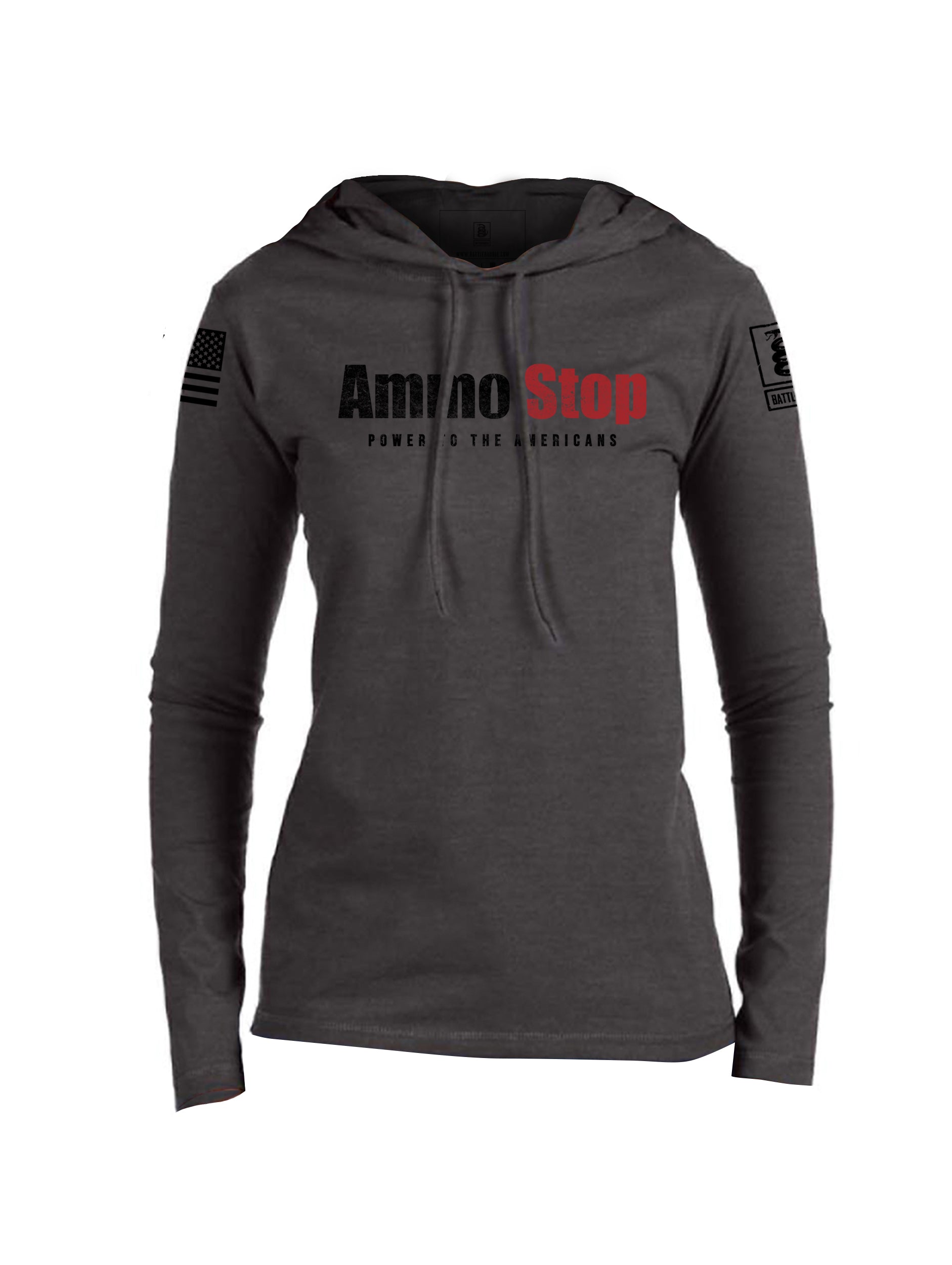 Battleraddle Ammo Stop Power To The Americans Womens Cotton Thin Lightweight Hoodie