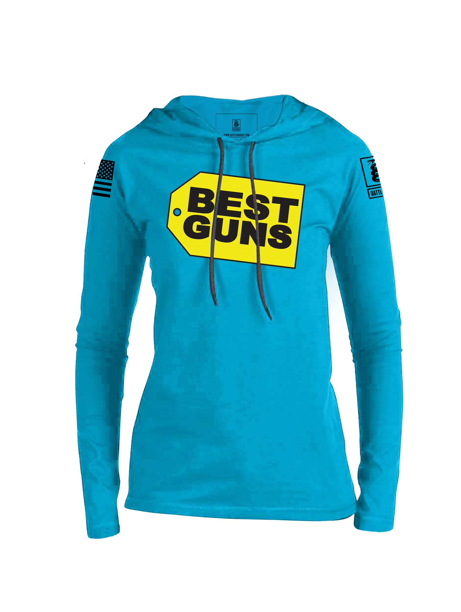 Battleraddle Best Guns Womens Cotton Lightweight Hoodie