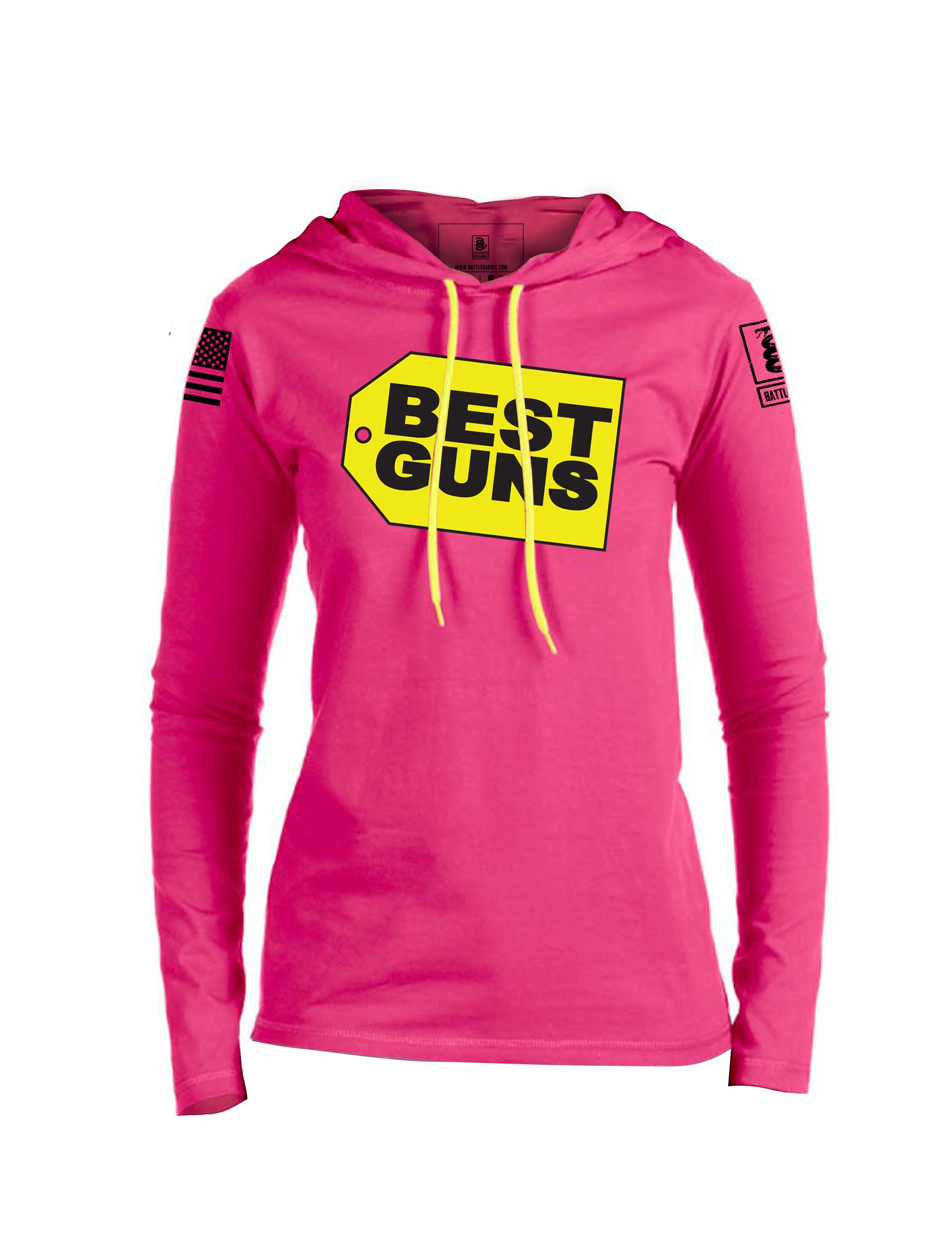 Battleraddle Best Guns Womens Cotton Lightweight Hoodie