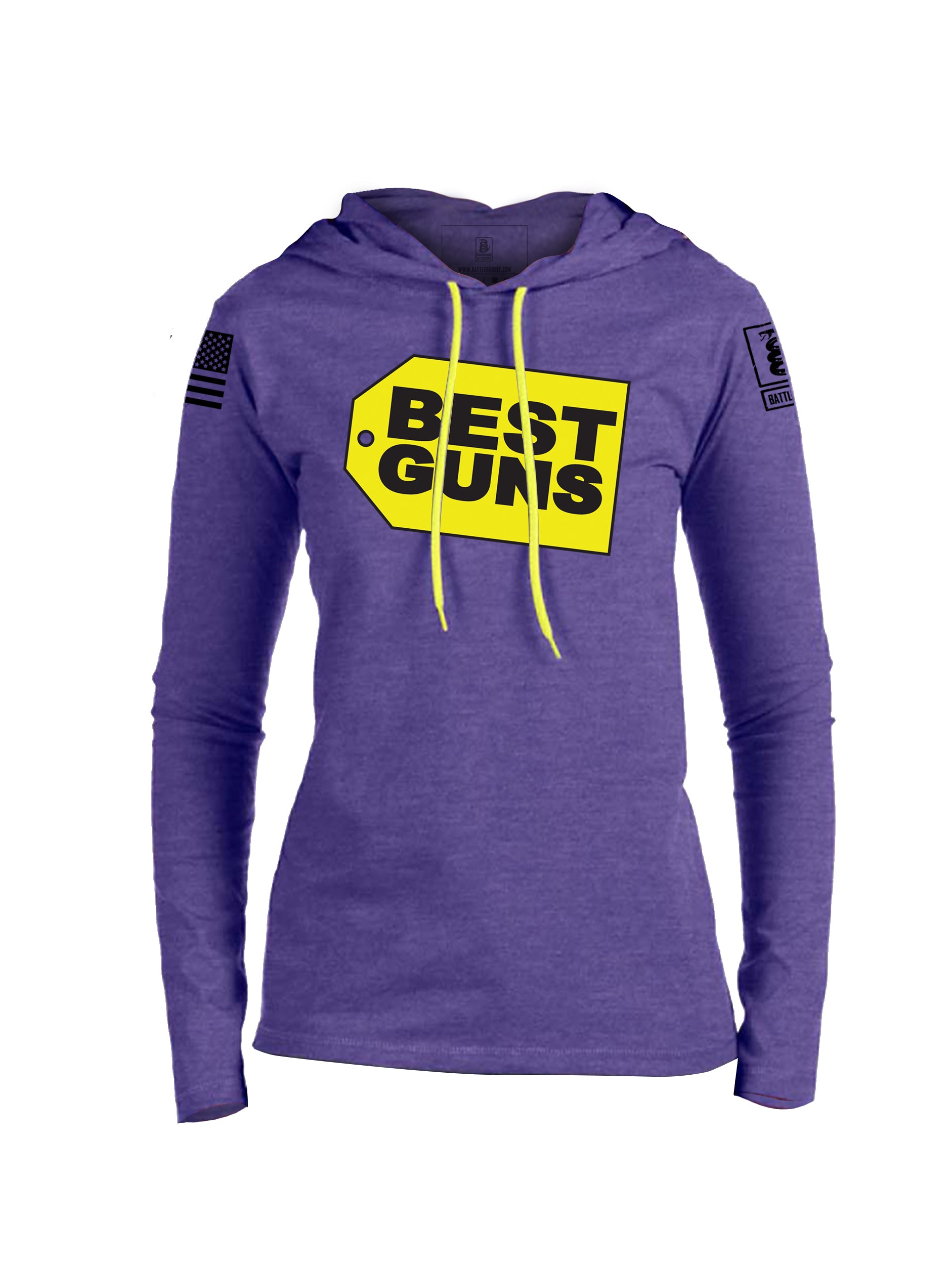 Battleraddle Best Guns Womens Cotton Lightweight Hoodie