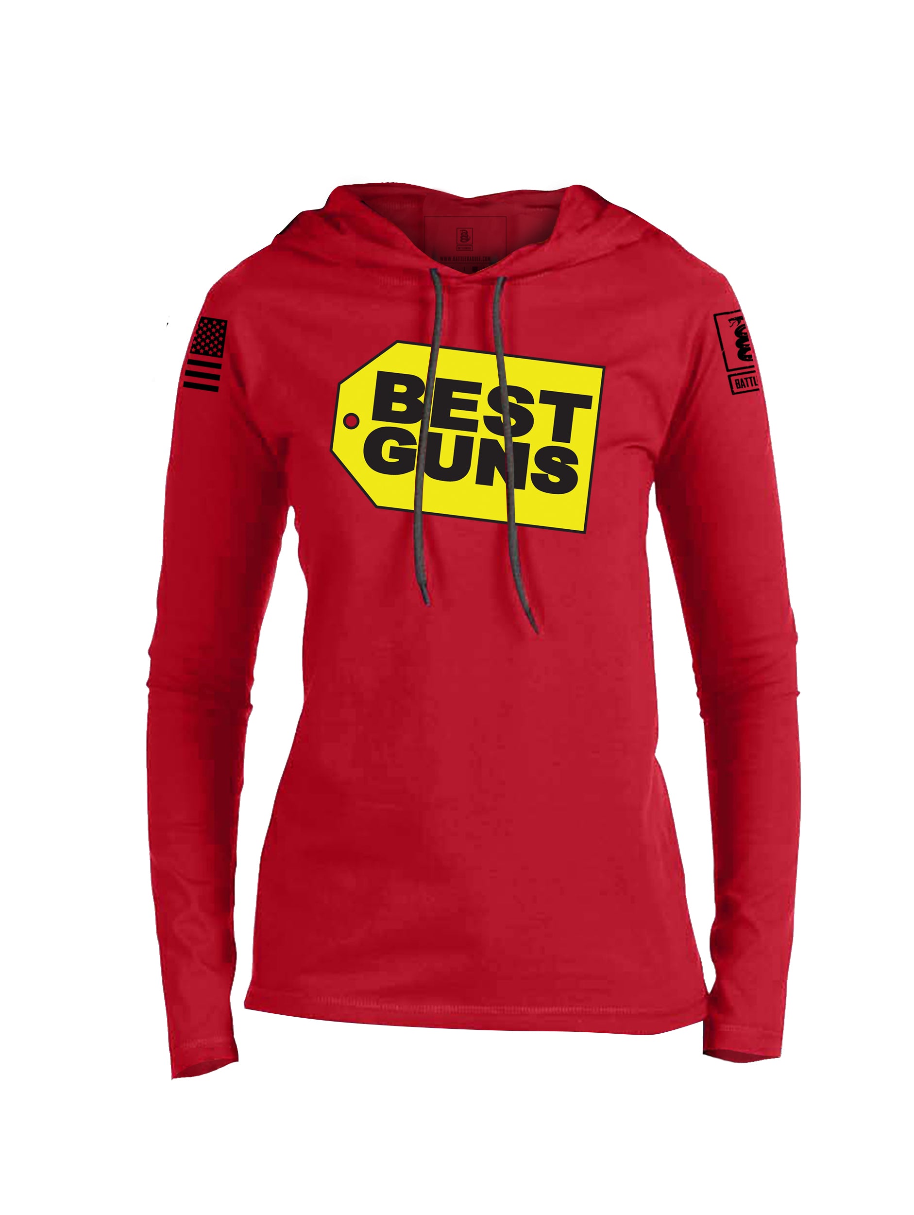 Battleraddle Best Guns Womens Cotton Lightweight Hoodie