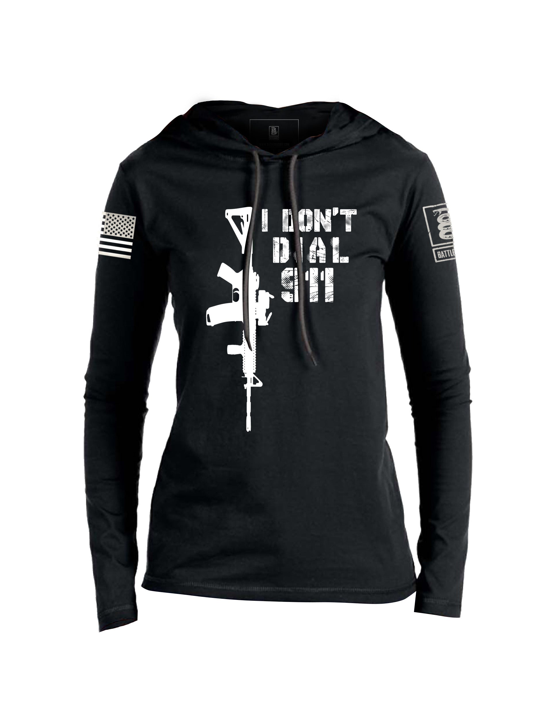 Battleraddle I Dont Dial 911 Womens Thin Cotton Lightweight Hoodie