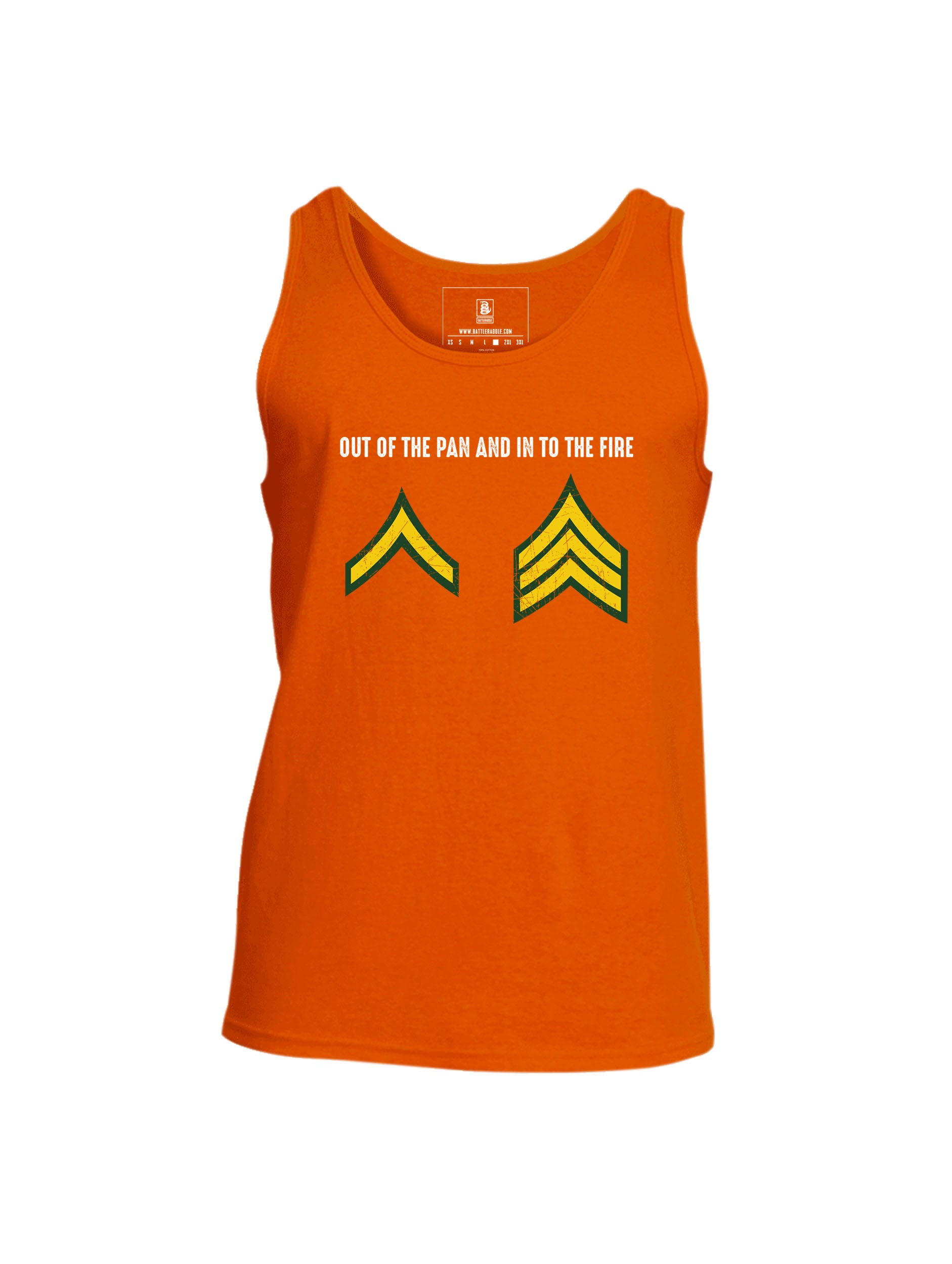 Battleraddle Out Of The Pan And In To The Fire Mens Cotton Tank Top