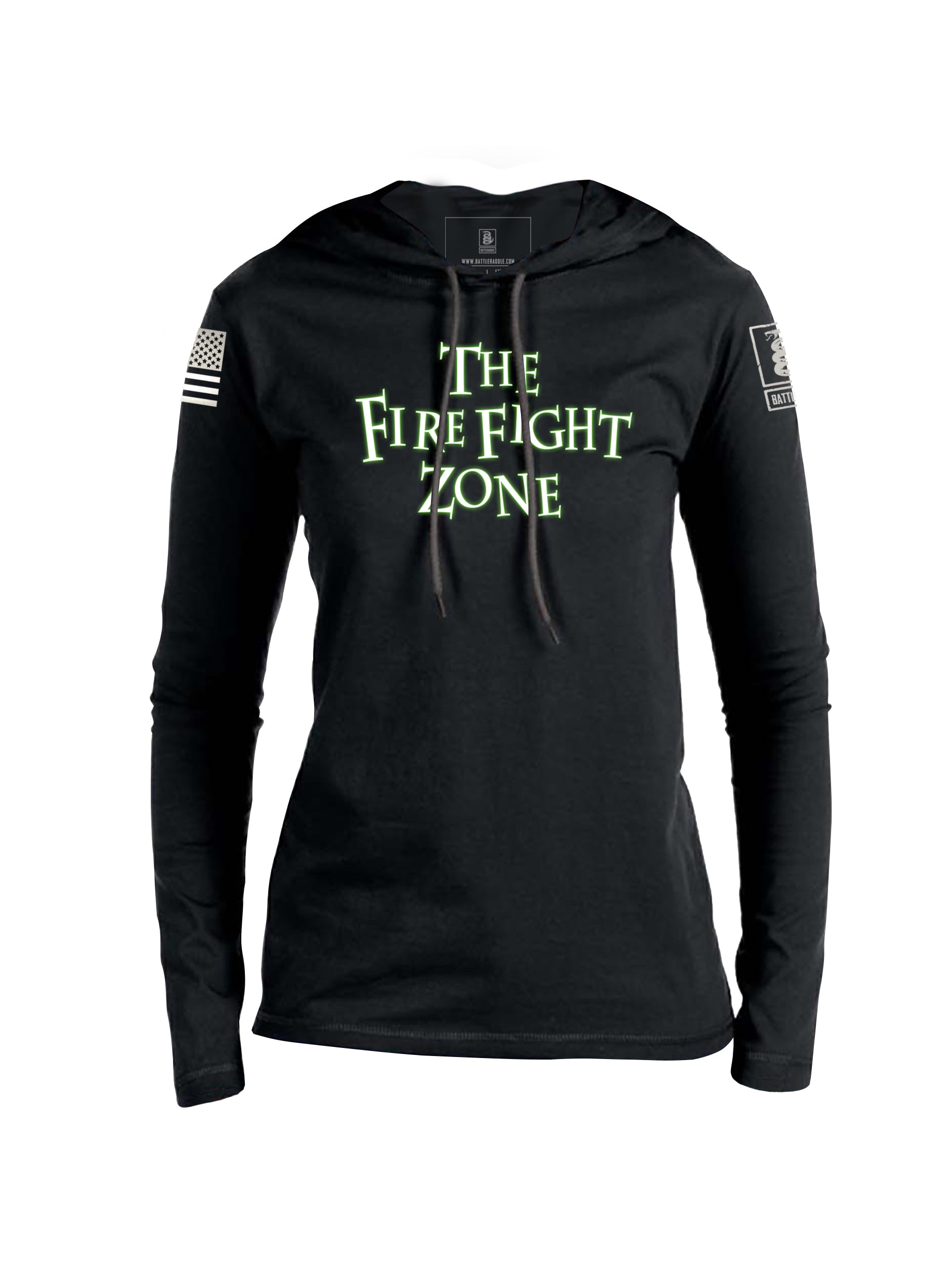 Battleraddle The Fire Fight Zone Womens Thin Cotton Lightweight Hoodie