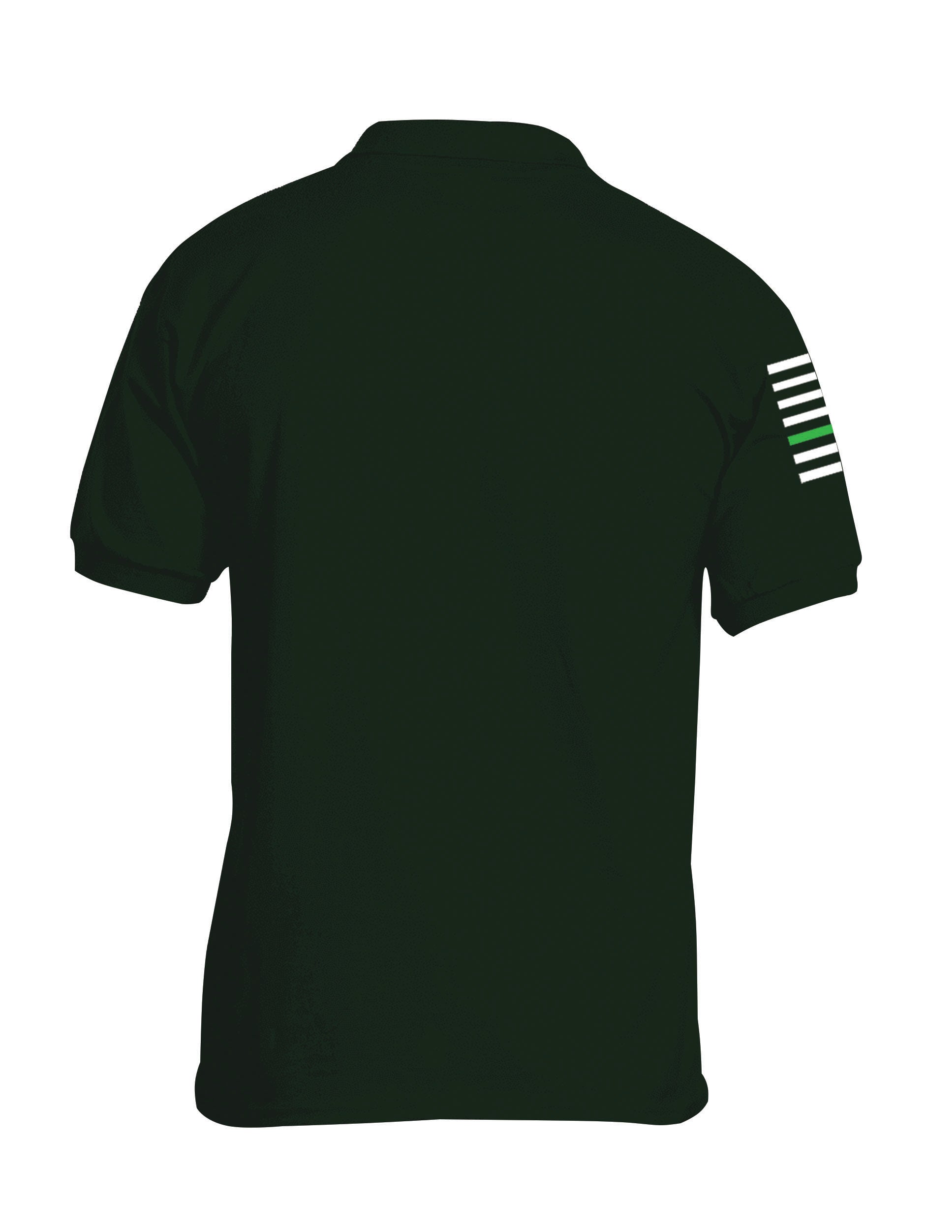 Battleraddle Basic Line Green Line Flag Right Sleeve Mens Cotton Jersey Polo T Shirt