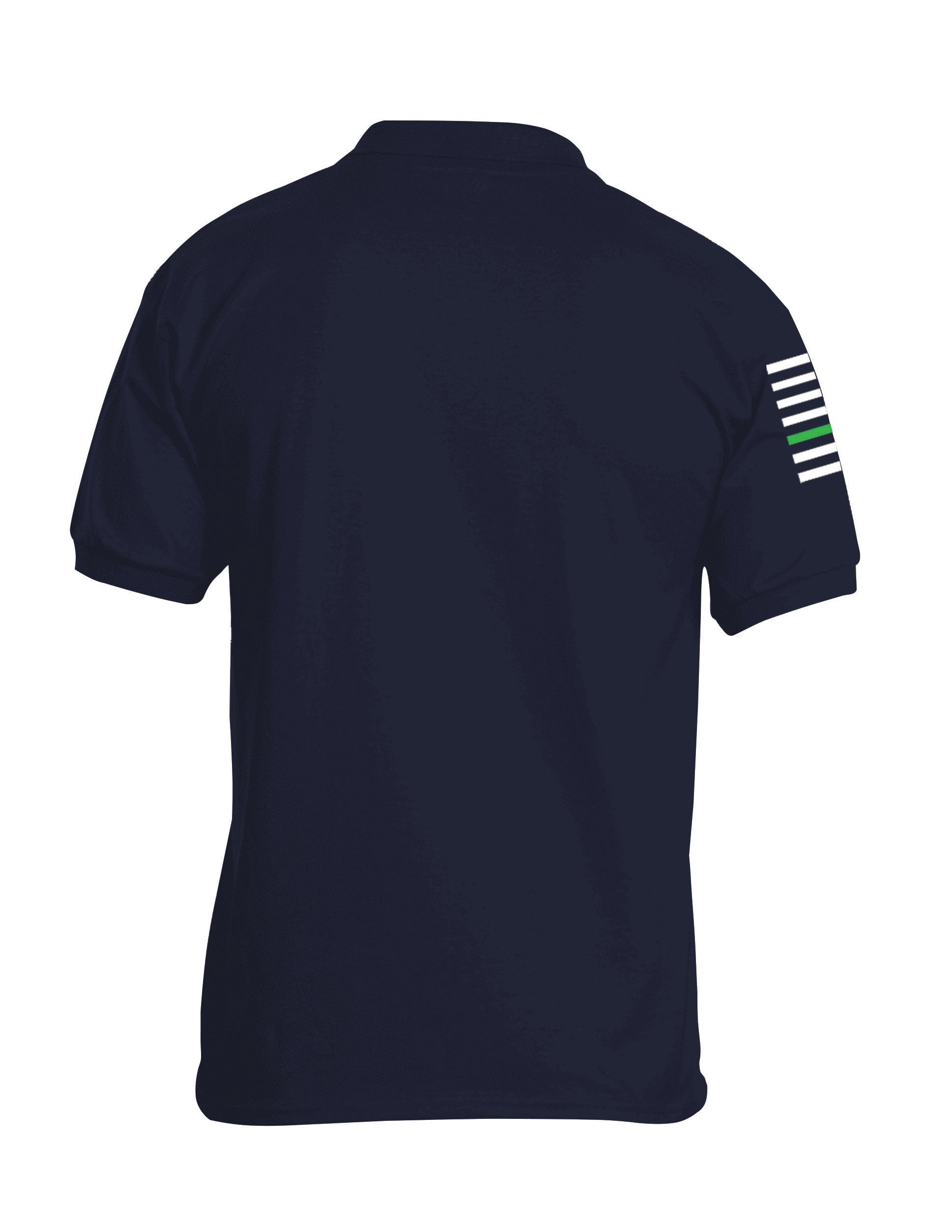 Battleraddle Basic Line Green Line Flag Right Sleeve Mens Cotton Jersey Polo T Shirt