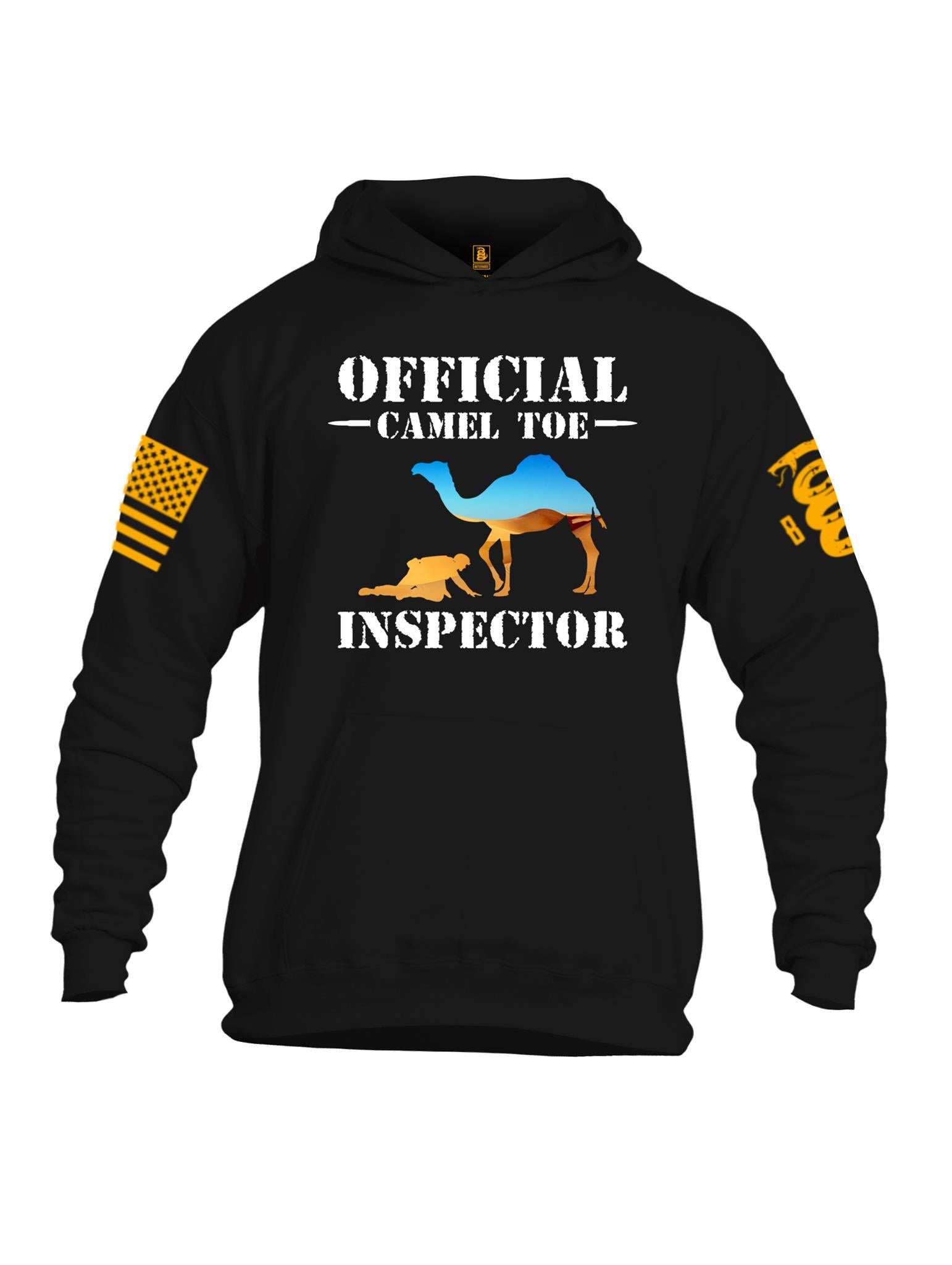 Battleraddle Official Camel Toe Inspector Orange Sleeve Print Mens Cotton Pullover Hoodie With Pockets