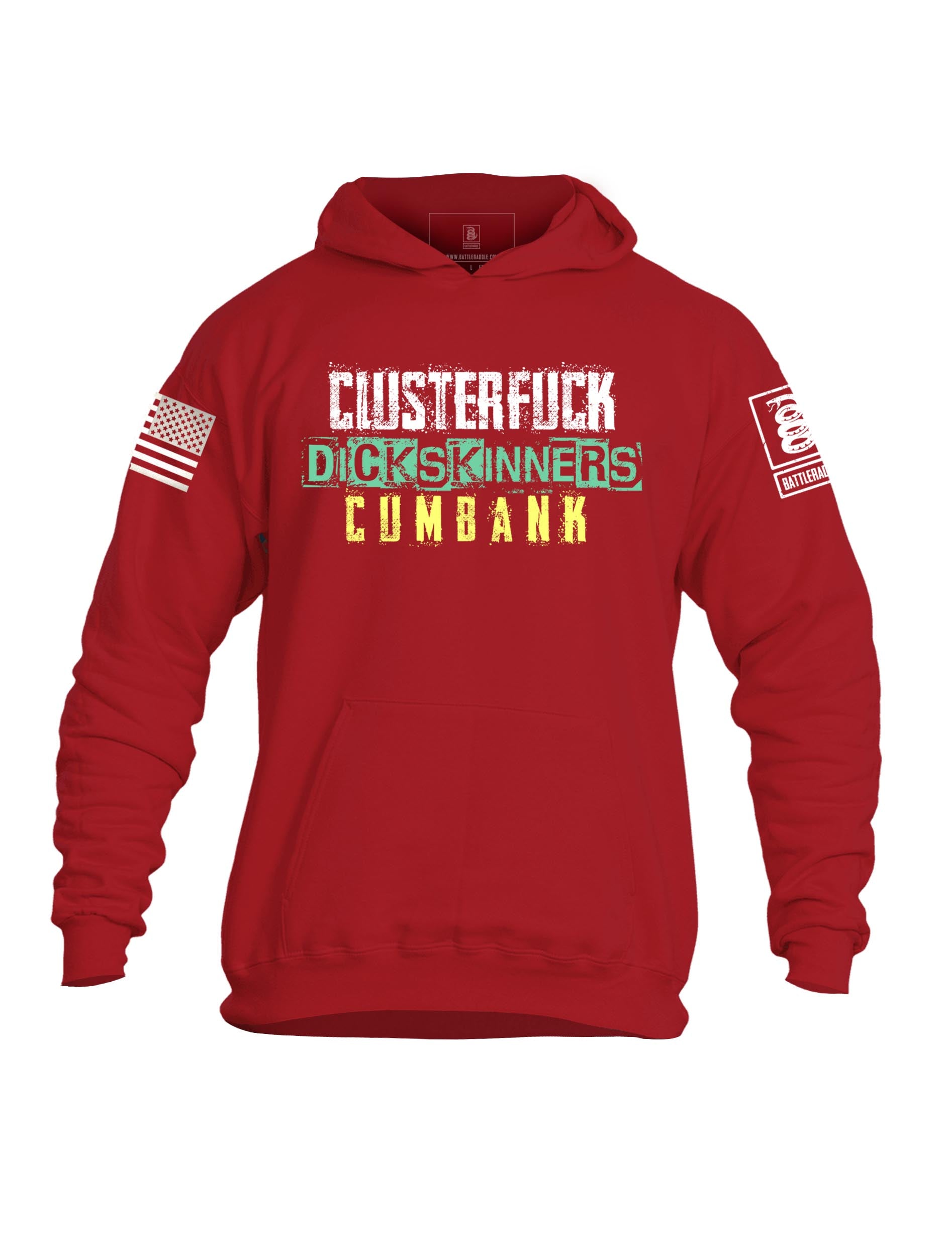 Battleraddle Clusterfuck Dick Skinners Cumbank Mens Cotton Pullover Hoodie With Pockets