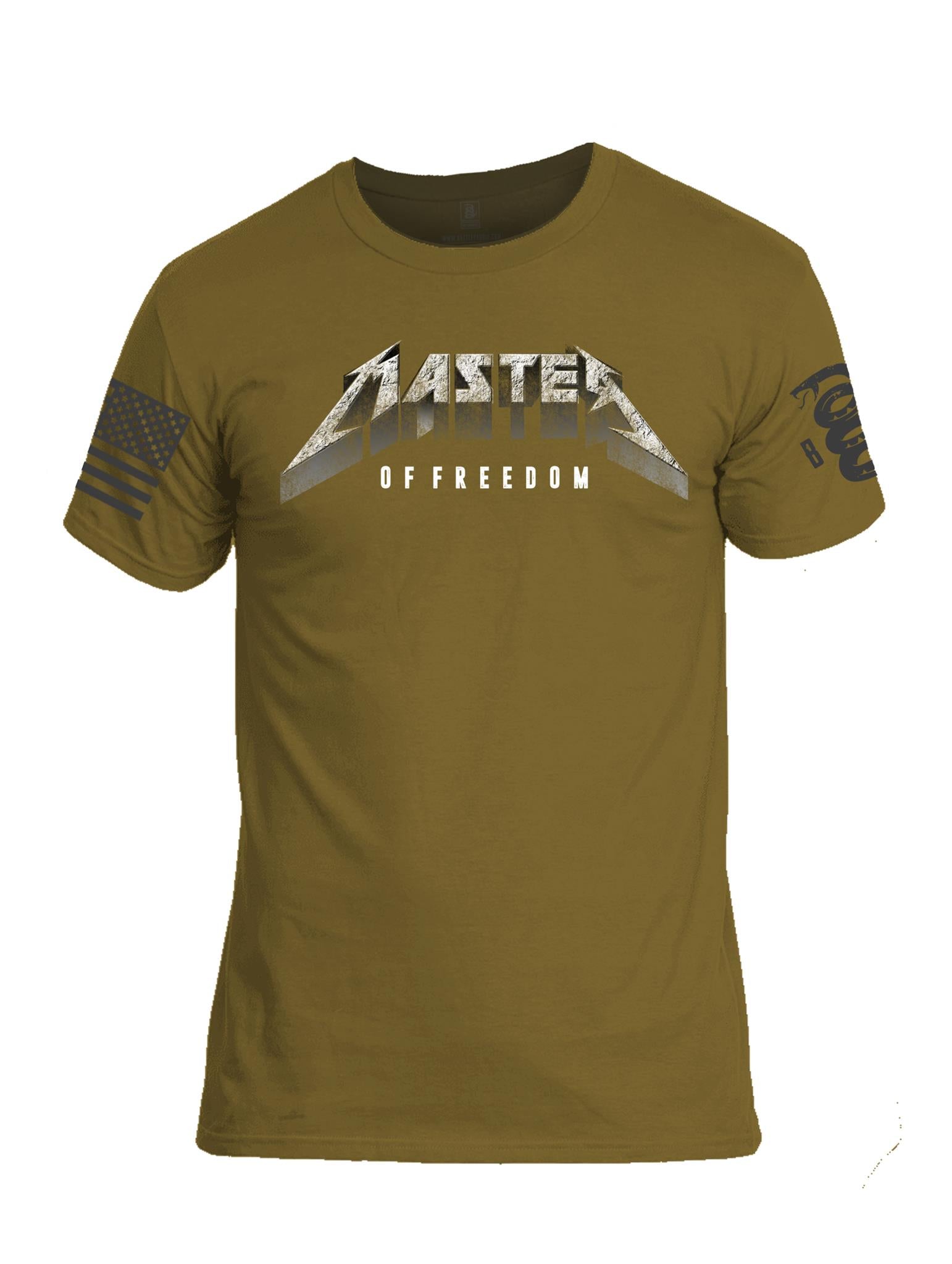 Battleraddle Master Of Freedom Grey Sleeve Print Mens Cotton Crew Neck T Shirt