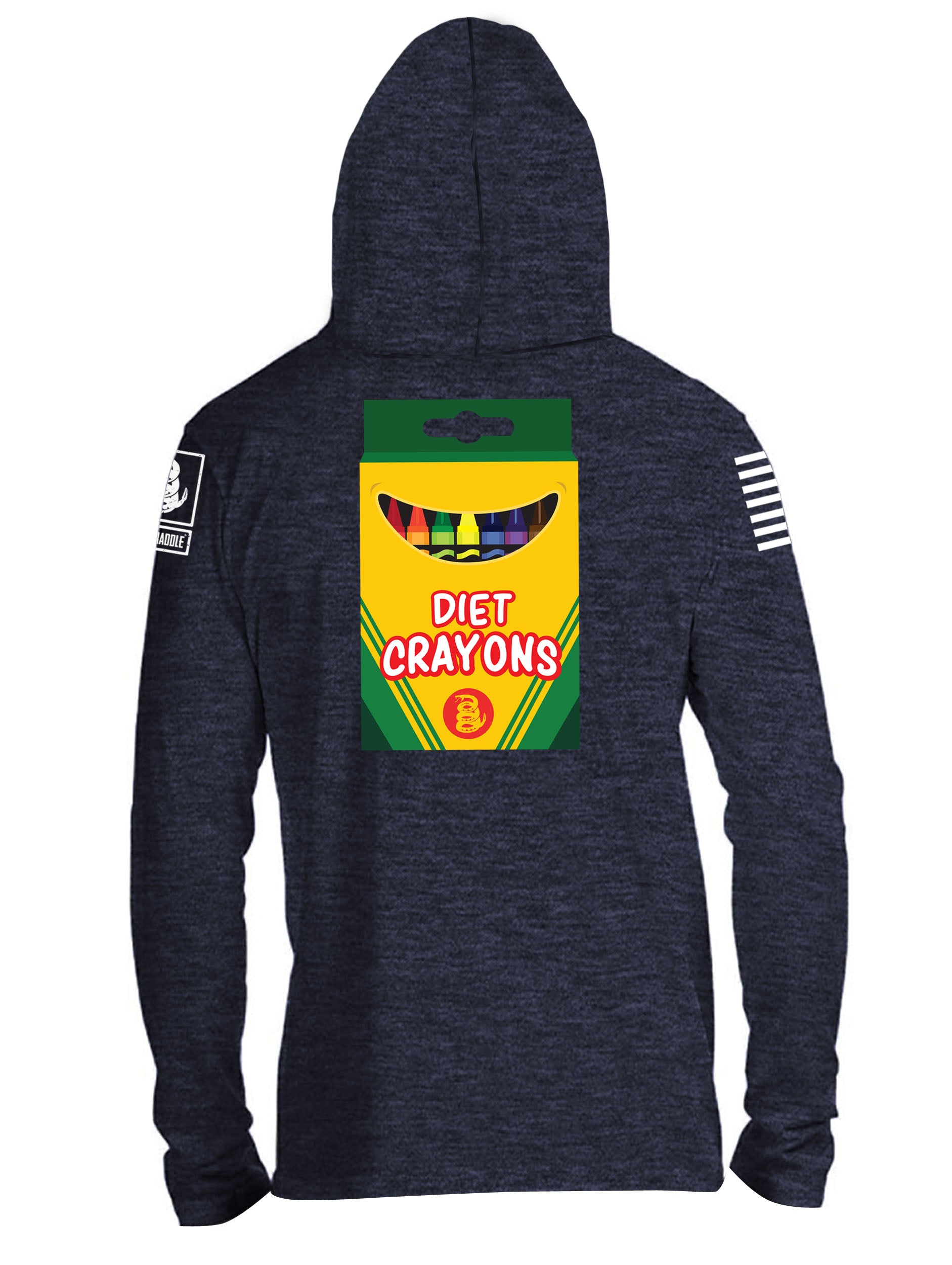 Battleraddle For When You Need To Pass Height And Weight Diet Crayons Snake Logo V2 Mens Thin Cotton Lightweight Hoodie