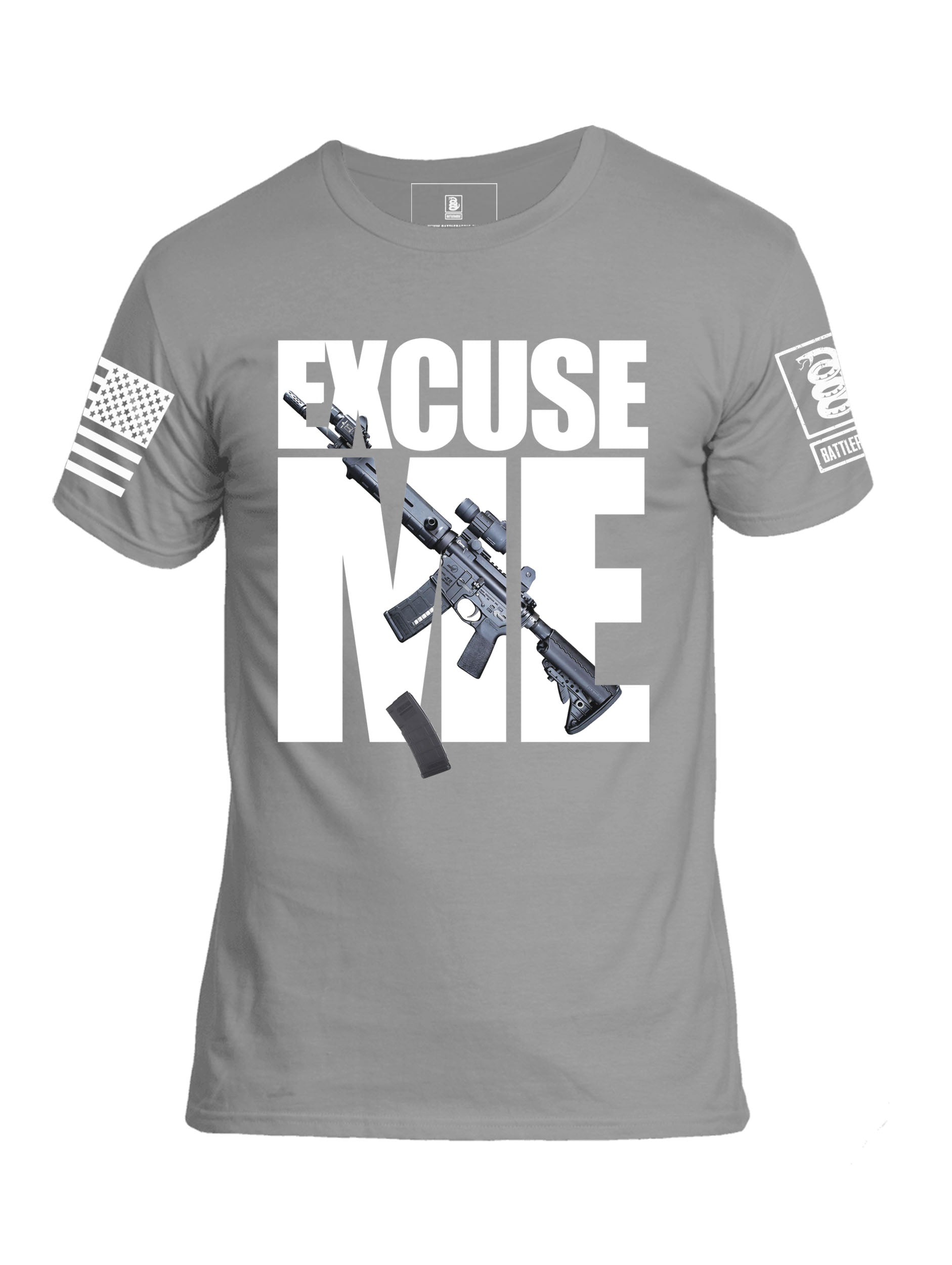 Battleraddle Excuse Me Mens Crew Neck Cotton T Shirt