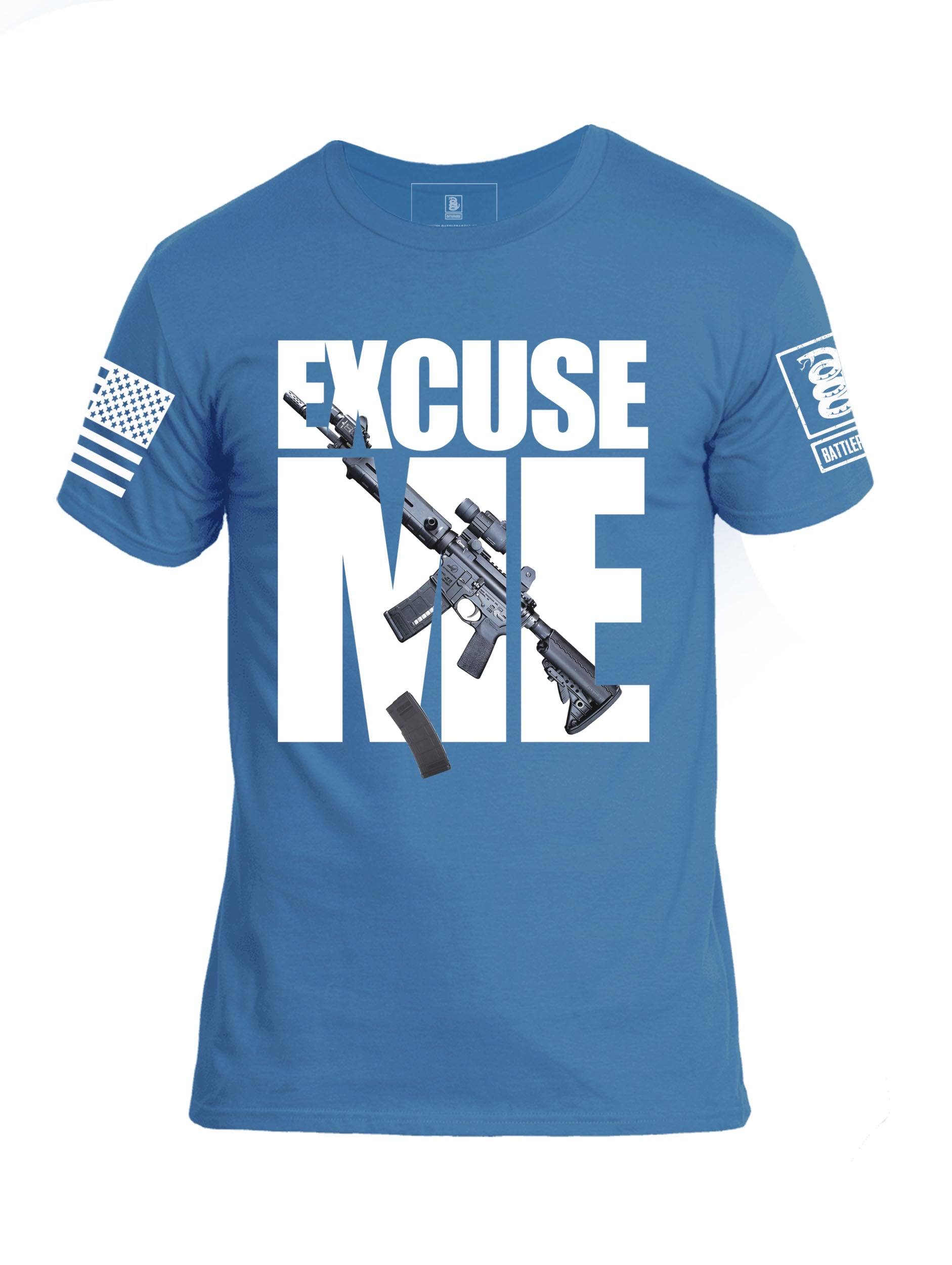 Battleraddle Excuse Me Mens Crew Neck Cotton T Shirt