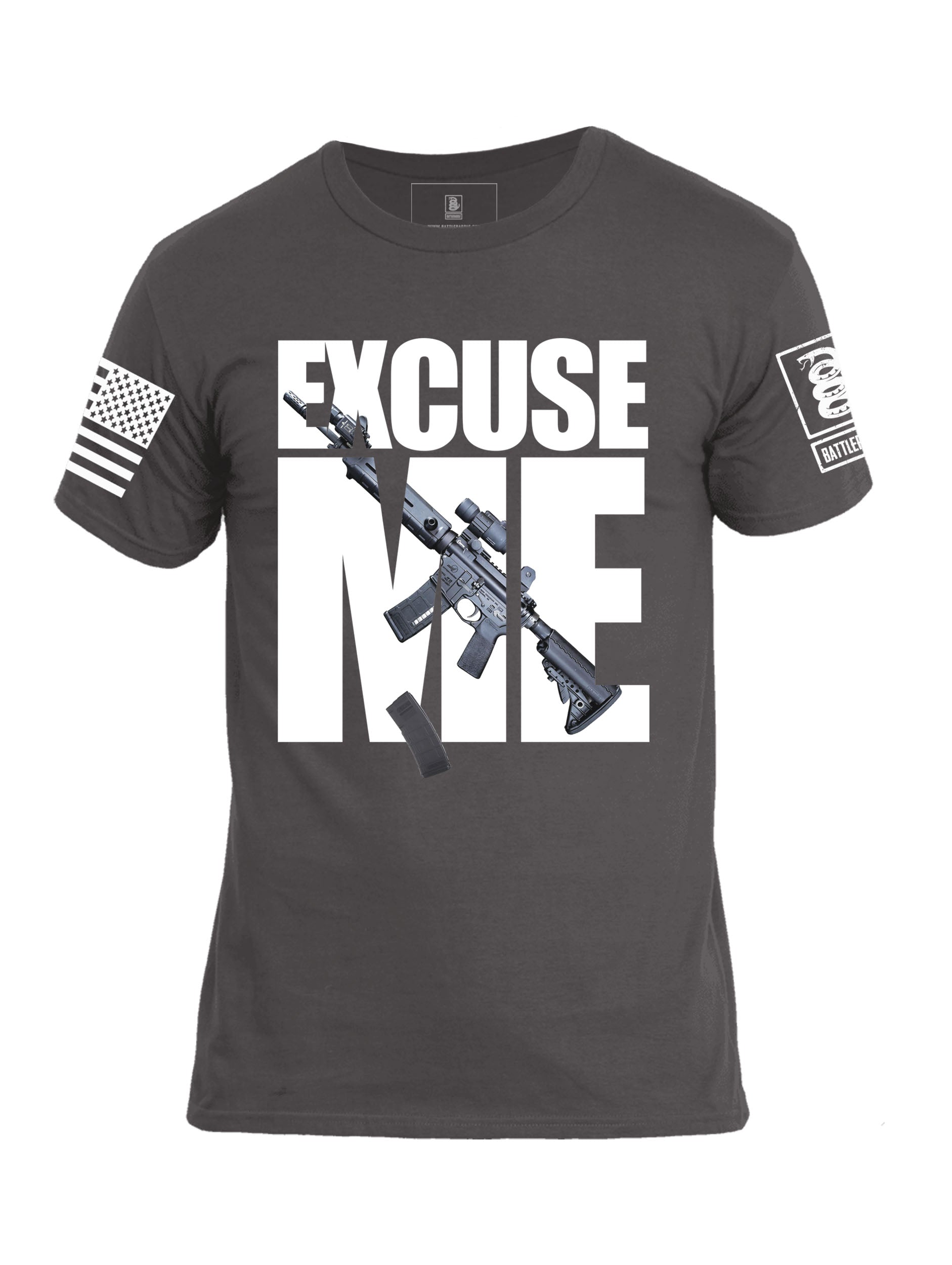 Battleraddle Excuse Me Mens Crew Neck Cotton T Shirt