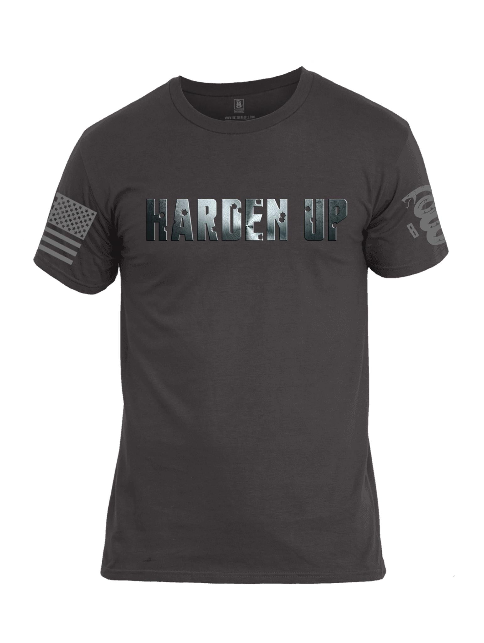 Battleraddle Harden Up Grey Sleeve Print Mens Cotton Crew Neck T Shirt