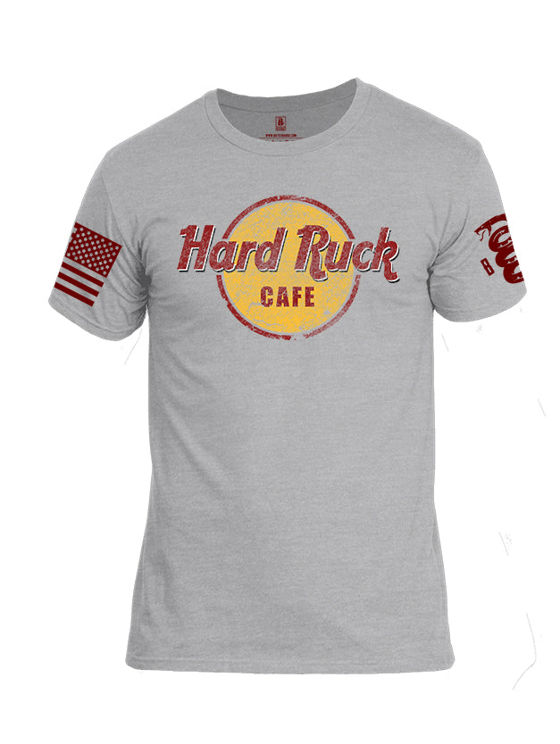 Battleraddle Hard Ruck Cafe Red Sleeve Print Mens Cotton Crew Neck T Shirt