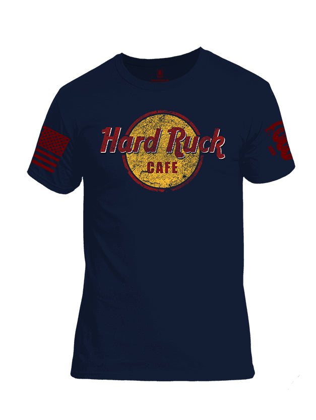 Battleraddle Hard Ruck Cafe Red Sleeve Print Mens Cotton Crew Neck T Shirt