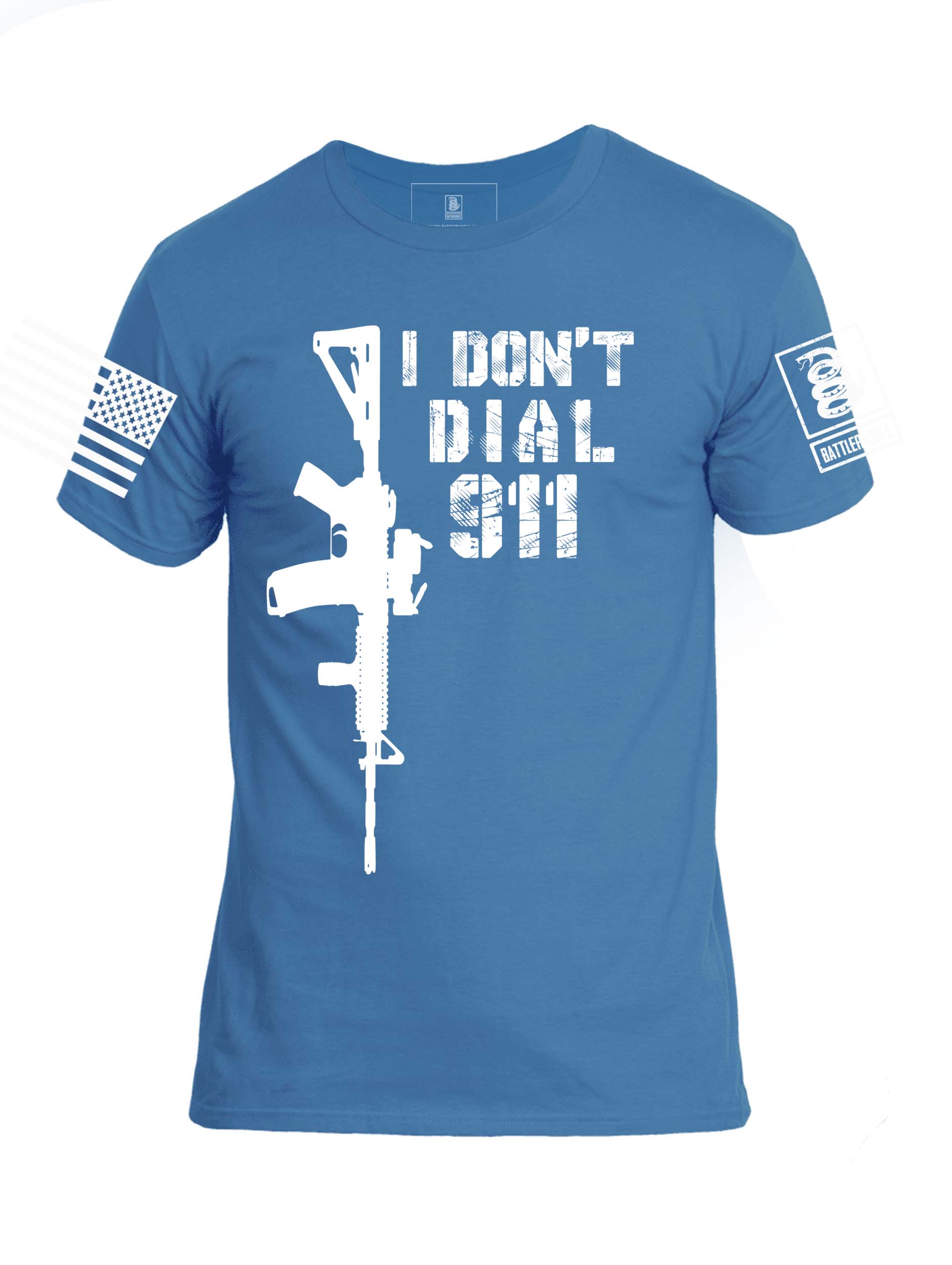 Battleraddle I Dont Dial 911 Mens Cotton Crew Neck T Shirt