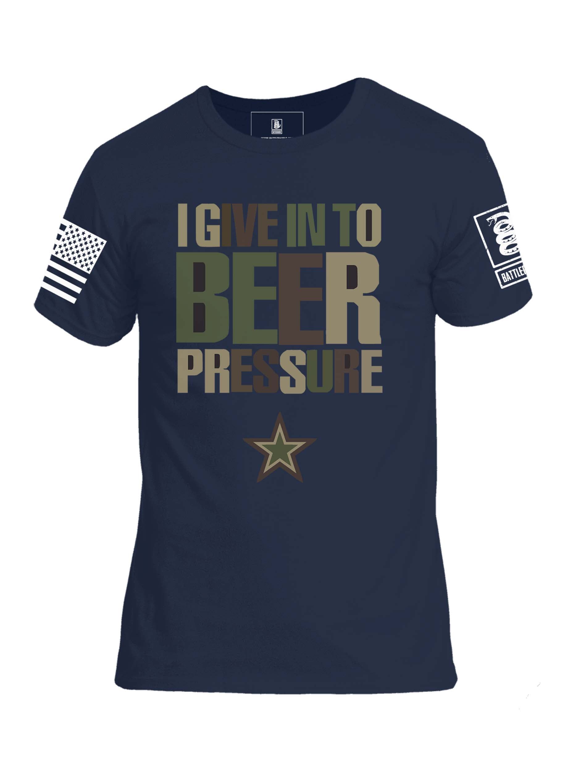 Battleraddle I Give In To Beer Mens Crew Neck Cotton T-Shirt