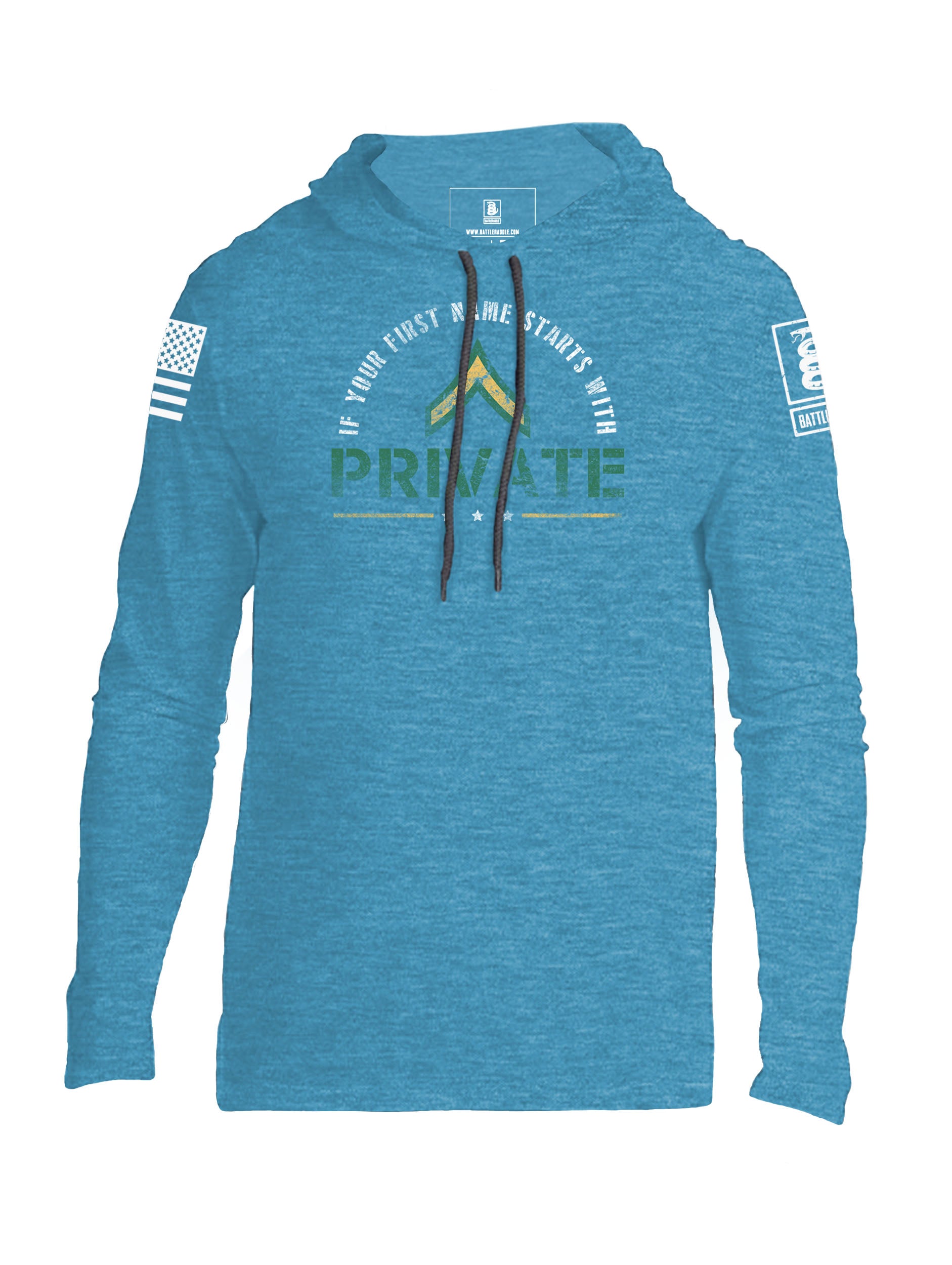 Battleraddle If Your First Name Starts With Private Get Over Here Mens Thin Cotton Lightweight Hoodie