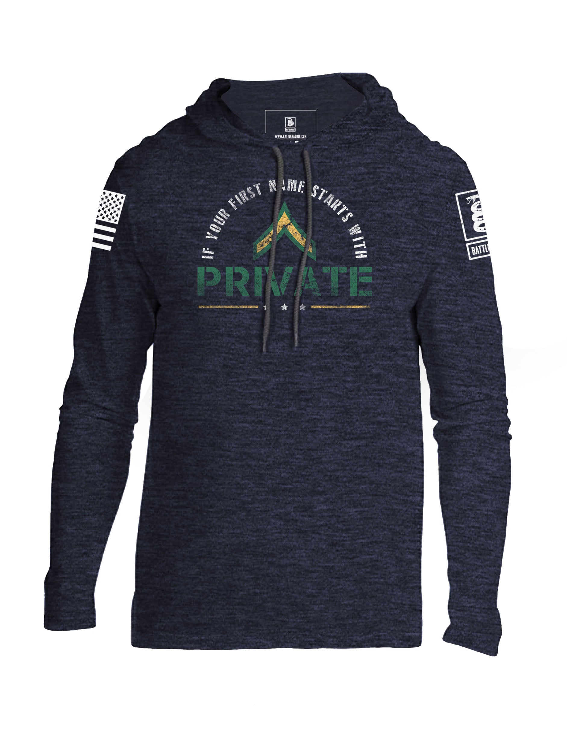 Battleraddle If Your First Name Starts With Private Get Over Here Mens Thin Cotton Lightweight Hoodie