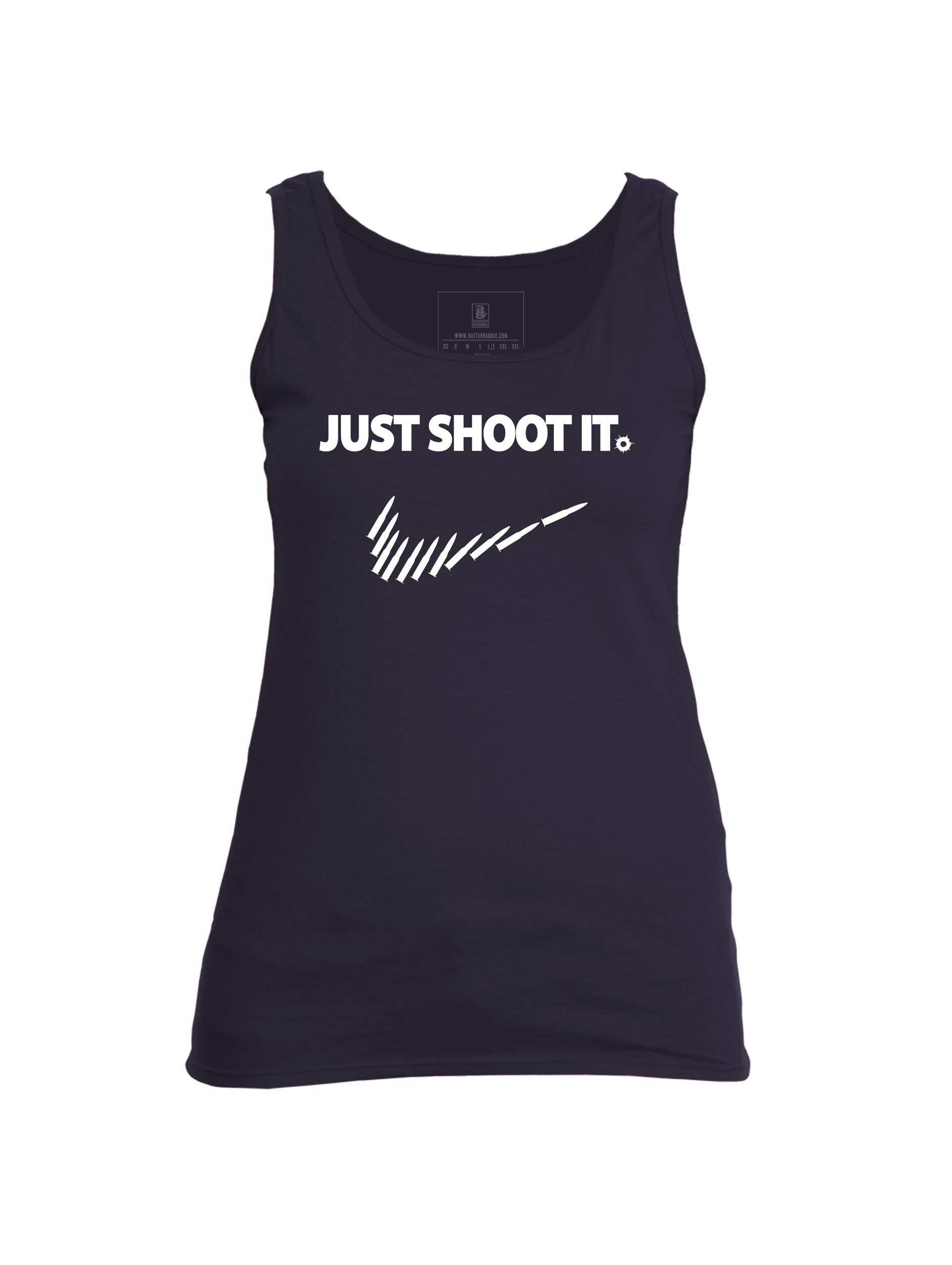 Battleraddle Just Shoot It Womens Cotton Tank Top