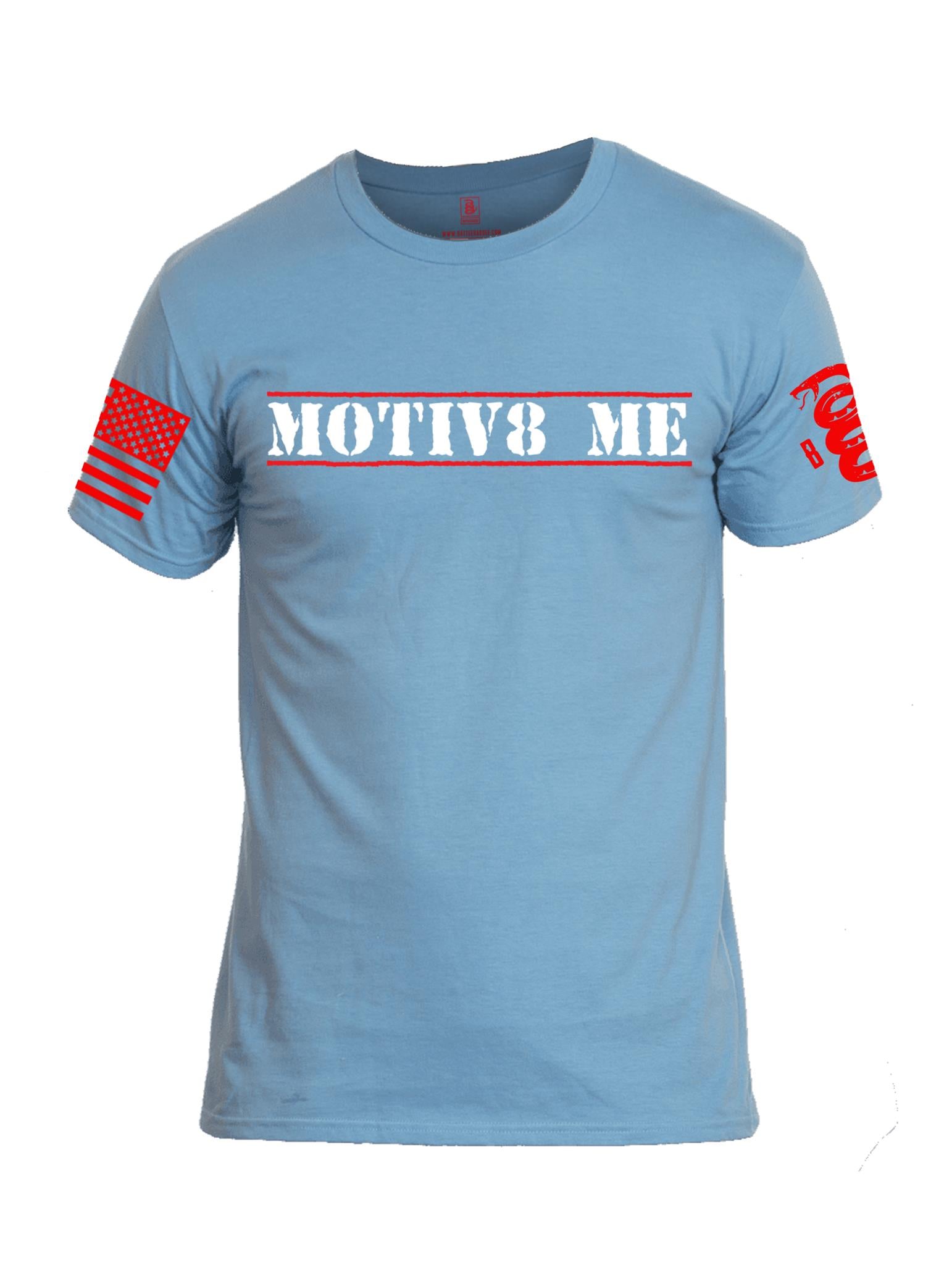 Battleraddle Motiv8 Me Red Sleeve Print Mens Cotton Crew Neck T Shirt