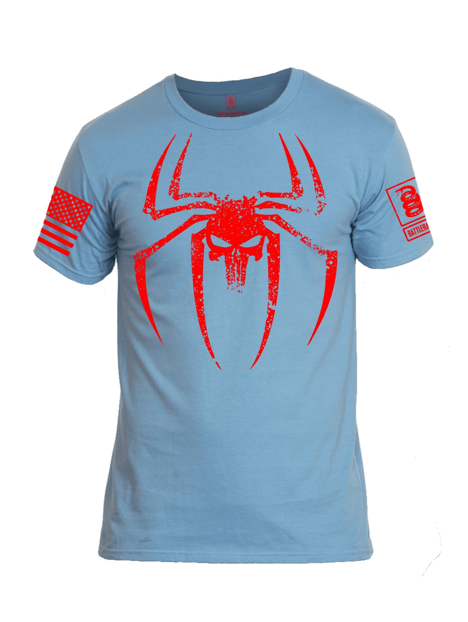 Battleraddle Expounder Venomize Skull Red Sleeve Print Mens Cotton Crew Neck T Shirt