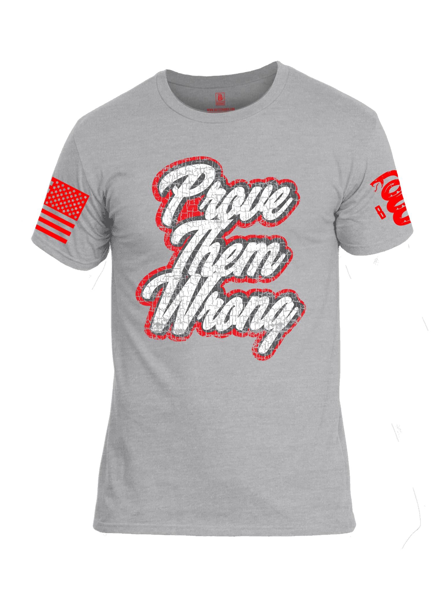 Battleraddle Prove Them Wrong Red Sleeve Print Mens Cotton Crew Neck T Shirt